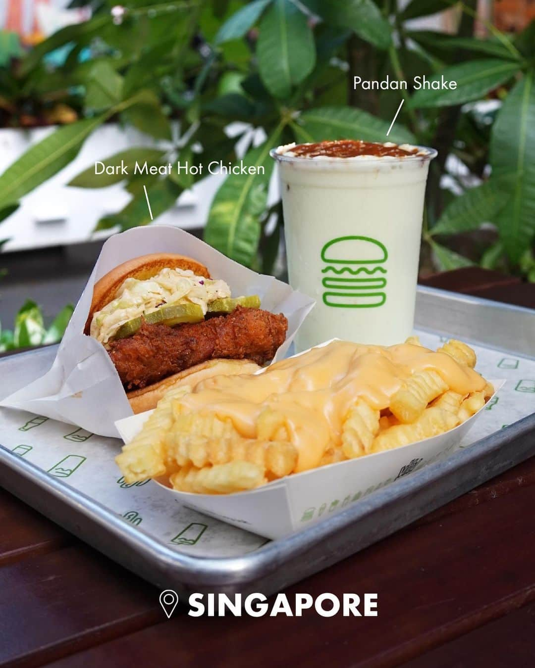 SHAKE SHACKのインスタグラム：「Ever wondered what a Shack meal looks like across the world? Swipe to see 👆   Although we serve ShackBurgers across the globe, our exclusive international menus are created with local flavors and ingredients in mind.   Which international menu item would you try?」