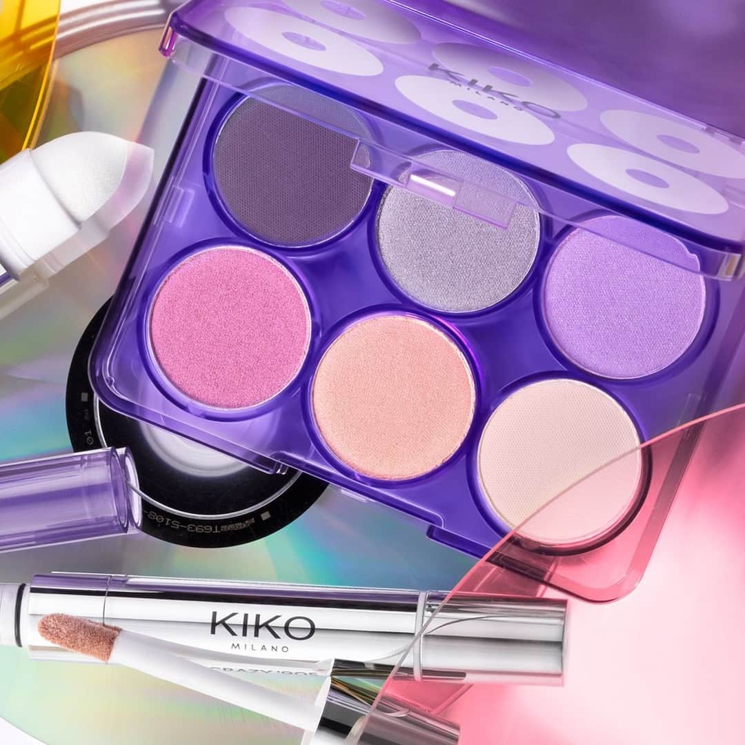 KIKO MILANOのインスタグラム：「Take a trip down memory lane and create a 90's-inspired makeup look this Friday night! Powder, liquid, creamy or a combination? What’s your pick for achieving a stunning #eyelook 🌟 Show us what you got! 💜 ⁣ ⁣ Colour Explosion Eyeshadow Palette 02 - Matte Liquid Lip Colour 03 - 2-In-1 Creamy & Liquid Eyeshadow 01⁣」