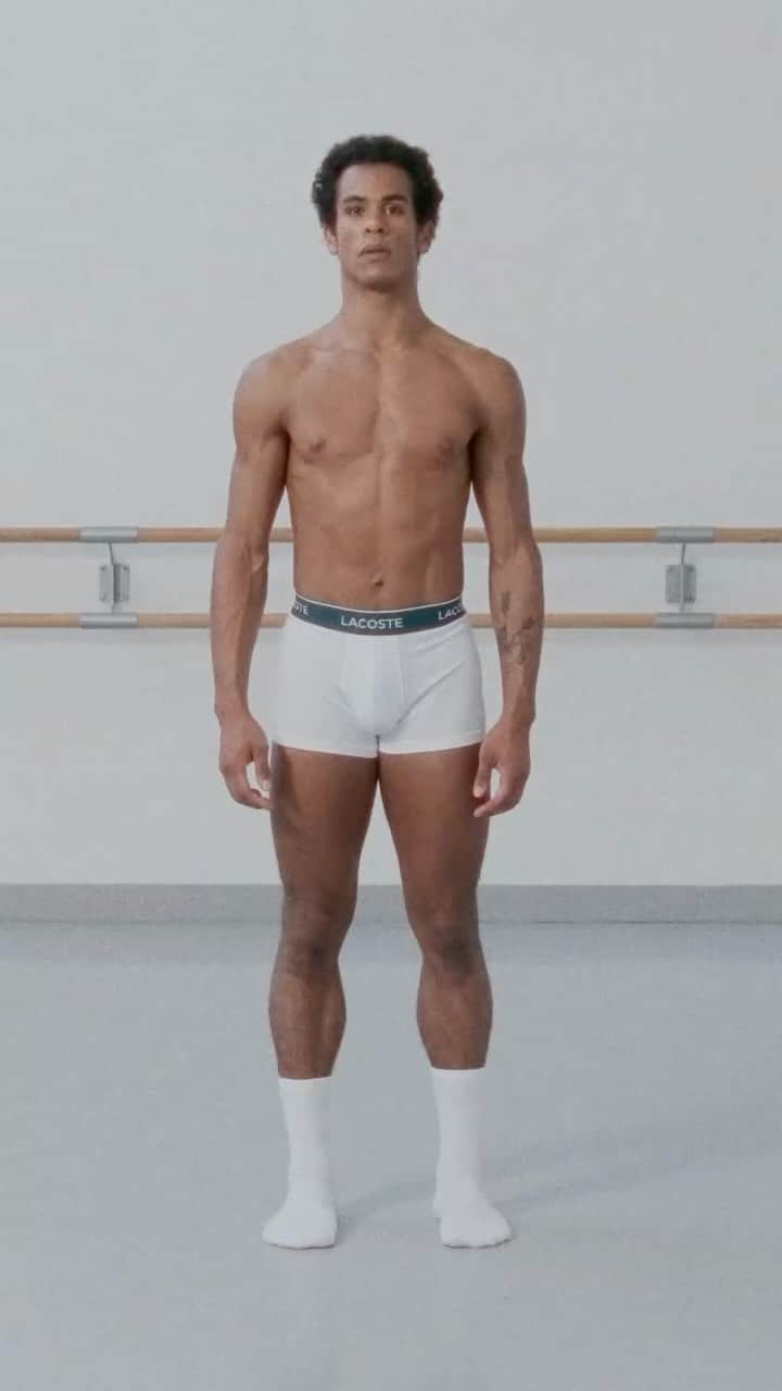 Lacosteのインスタグラム：「Dancing with grace and ease, experiencing unparalleled comfort in the #LacosteUnderwear 🐊 with @jack_gasztowtt ✨」