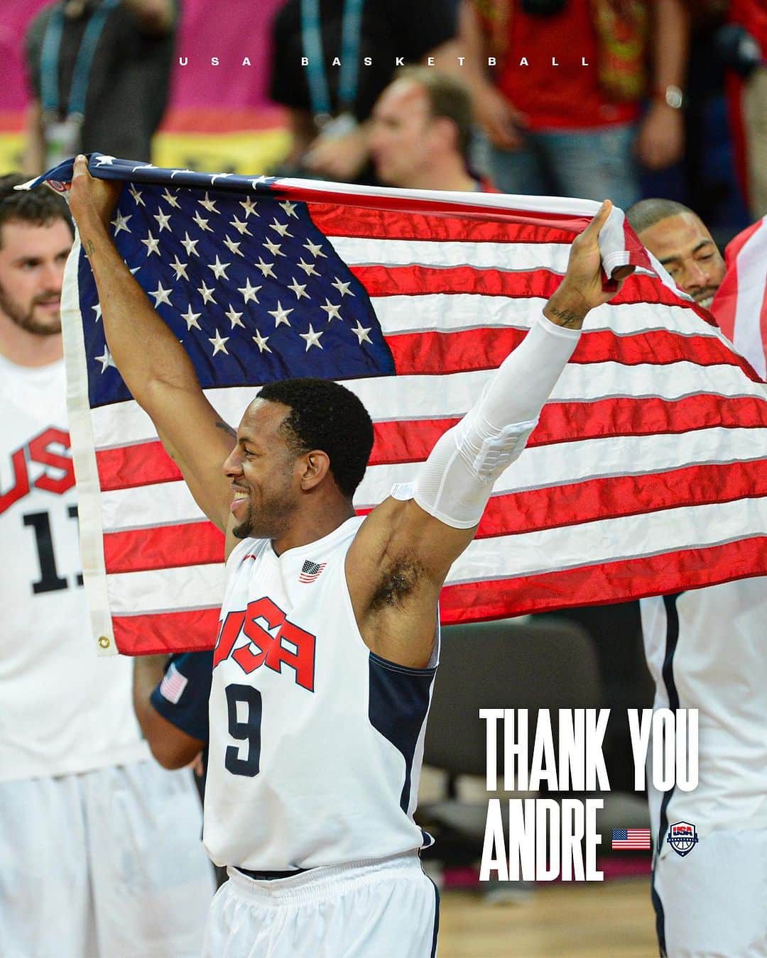 USA Basketballのインスタグラム：「Happy retirement 🥇🥇 @andre! 🇺🇸 #USABfamily」