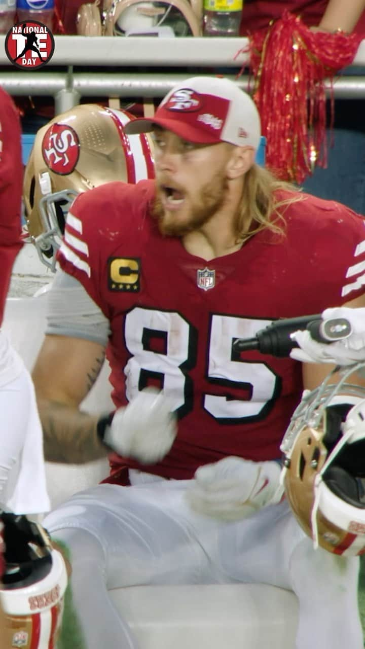 サンフランシスコ・フォーティナイナーズのインスタグラム：「George Kittle with a mic? Say less 😂  📺: #NationalTightEndsDay — Sunday, Oct. 22」