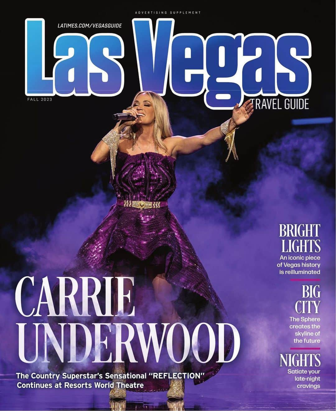 キャリー・アンダーウッドさんのインスタグラム写真 - (キャリー・アンダーウッドInstagram)「#Repost @resortsworldtheatre ・・・ Country music superstar and Resorts World Theatre headlining resident @carrieunderwood graces the cover of @latimes’ Fall 2023 Vegas Guide which came out today! ⭐ Visit the link in our bio to read about Carrie’s journey from small-town Oklahoma to performing in front of sold-out crowds with REFLECTION: The Las Vegas Residency.」10月21日 3時26分 - carrieunderwood