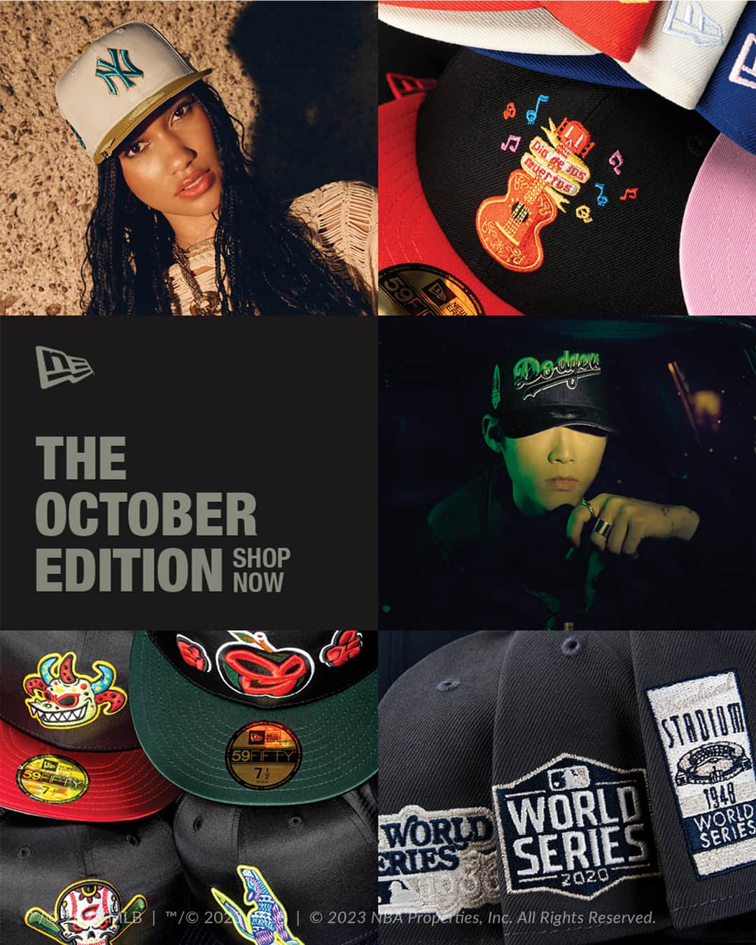 ニューエラ・キャップのインスタグラム：「Take your team spirit to the next level. Step up your personal style with moody shades, candy-bright colors, and creepy designs.」