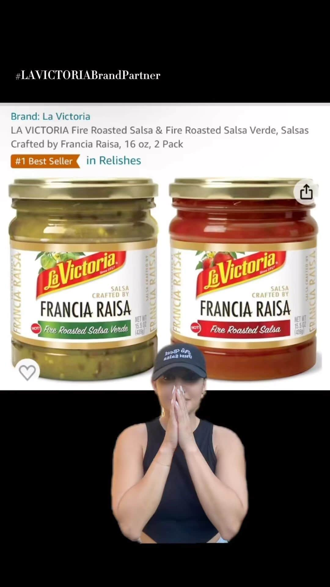 フランシア・ライサのインスタグラム：「#LAVICTORIABrandPartner In less than 48 hours, my salsa became a BEST SELLER!!! It’s almost sold out thanks to all of you!! LINK IN BIO!  I have another fun announcement coming Monday!   Pre-Order NOW before it’s Sold Out! LINK IN BIO!!!!   #LAVICTORIAxFrancia #NoBeefJustSalsa」