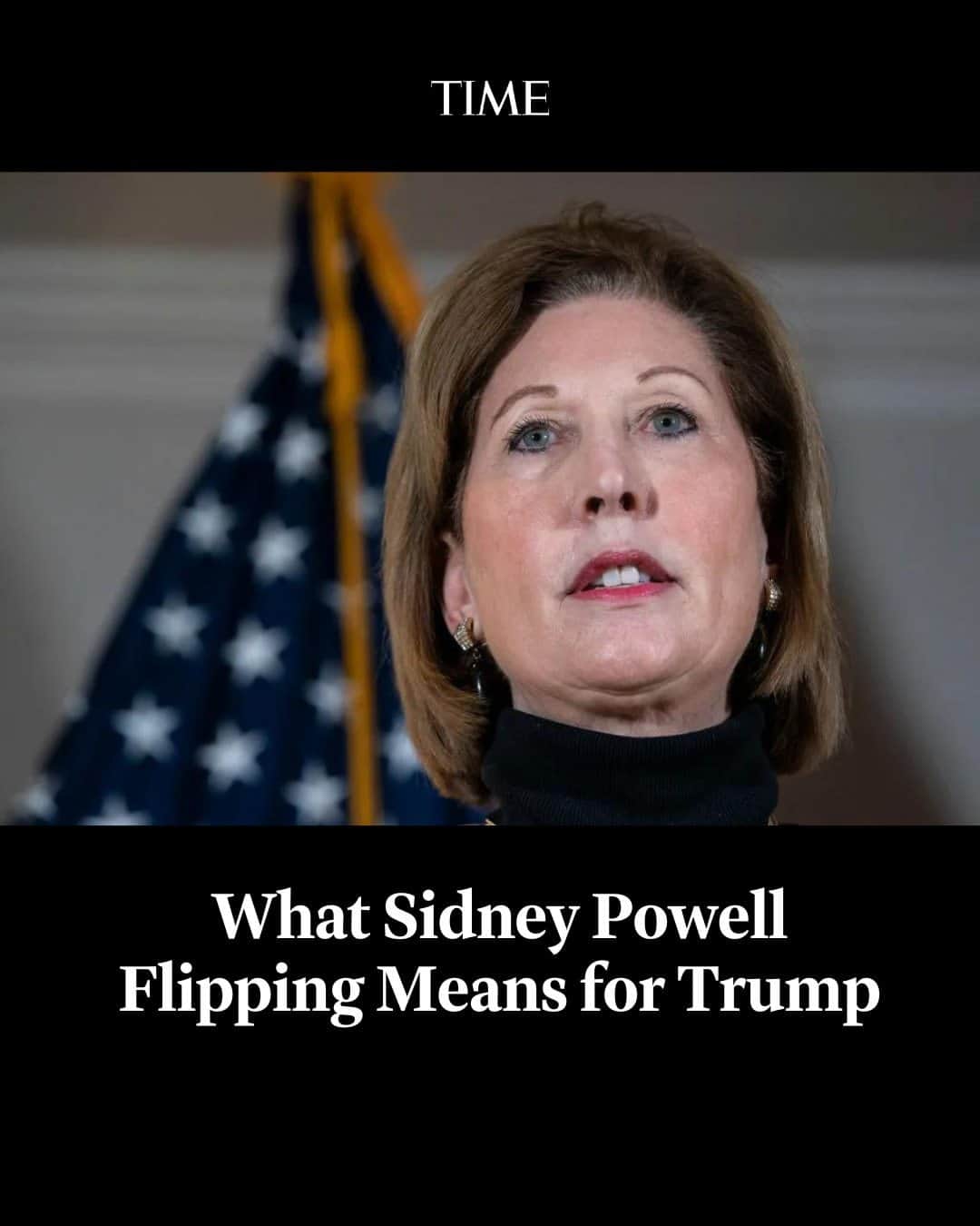 TIME Magazineのインスタグラム：「The prosecution of Sidney Powell seems to have come to an abrupt end. The former legal adviser to Donald Trump, who was central to the former President’s plot to overturn the 2020 election, pleaded guilty Thursday to misdemeanor charges for a modest sentence: no jail time, six years of probation, a small fine, and an apology to the people of Georgia.  Powell is by far the closest member of Trump’s inner circle, and the most prominent, to turn government witness.   The deal is an early and significant victory for Fulton County District Attorney Fani Willis’ sprawling election interference case and her grand strategy of flipping co-conspirators to convict her main target: Trump himself.  Link in bio for what this all means for Trump.  Photograph by Drew Angerer—Getty Images」