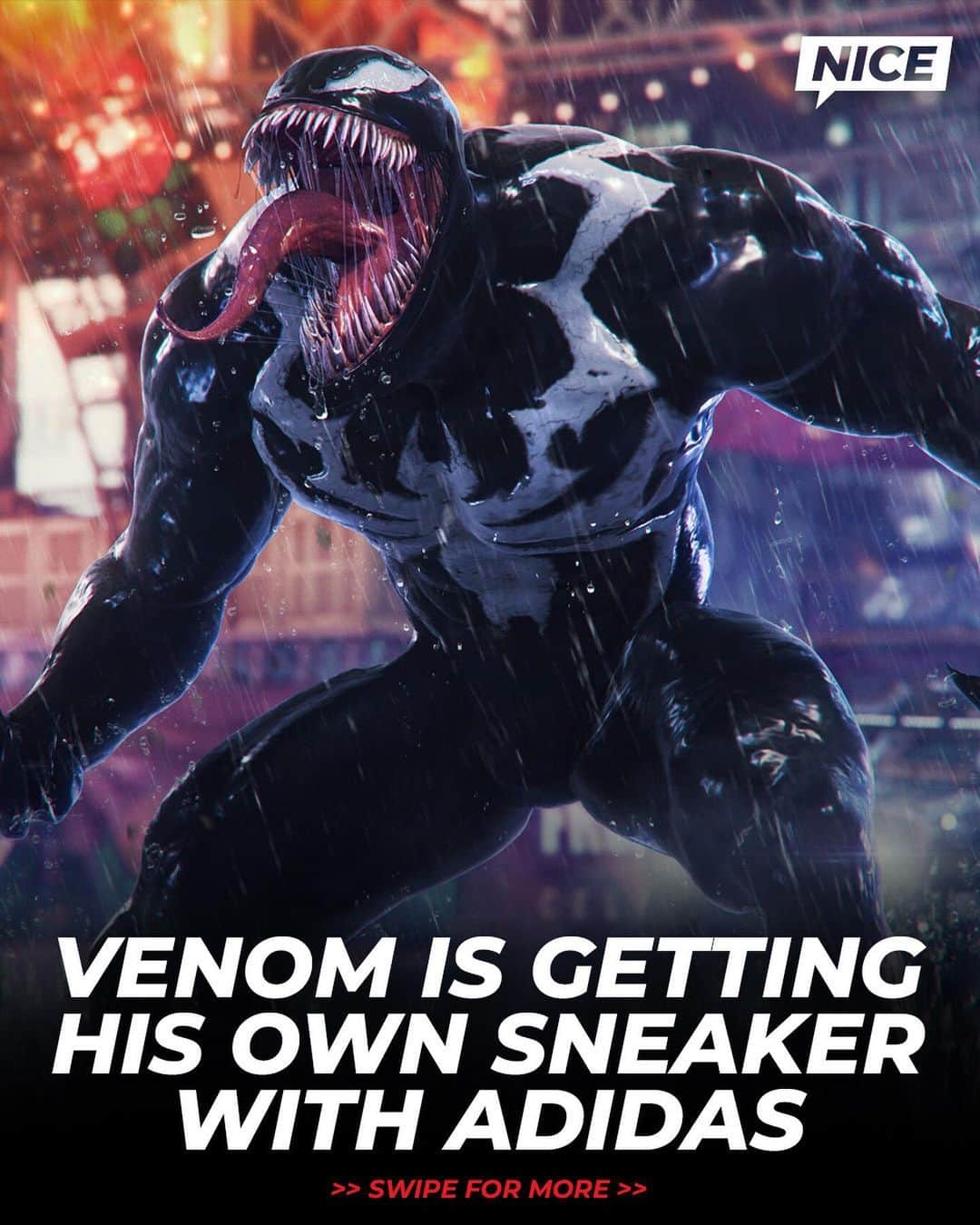 のインスタグラム：「The adidas Impact FLX II is the latest to be taken over by the Venom symbiote 😳🕸️ Hit the LINK IN BIO to get a pair 📲」