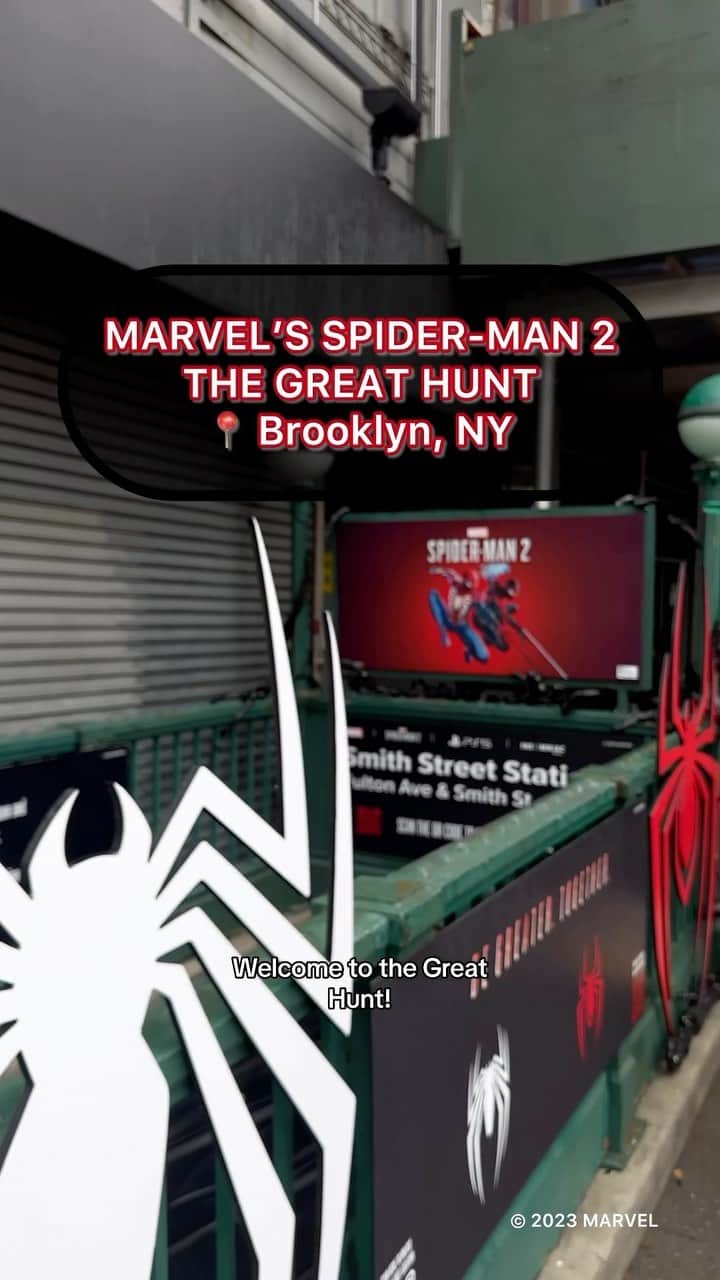 PlayStationのインスタグラム：「Celebrating the release of Marvel’s Spider-Man 2 by joining #MSM2GreatHunt! We explored the streets of Brooklyn to find the location of the Spidey Lounge.   #SpiderMan2PS5 #BeGreaterTogether」