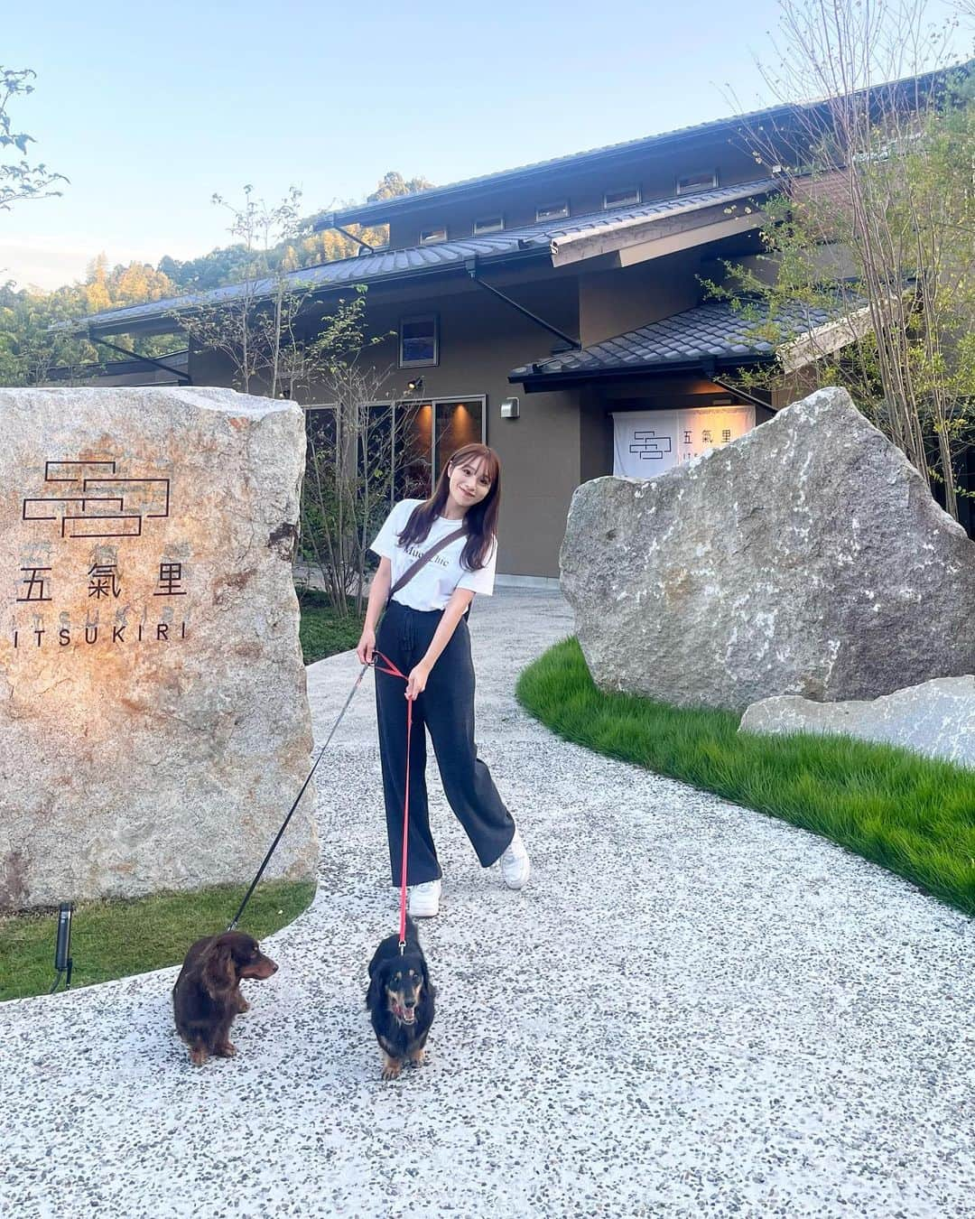 左伴彩佳のインスタグラム：「家族旅行で千葉のいすみ市に行った時の🧳  📍五氣里　(千葉県　いすみ市)  @itsukiri_official   わんこたちも一緒に🐶✨ お部屋も広くて綺麗で、 わんこたちのゲージも用意してありました🏠 　  お部屋についてるサウナとプールもたくさん入れて大満足◎  季節限定の料理もとっても美味しくて、 スタッフさんも親切でまた絶対泊まりたいと思った宿でした🥂✨  　 　  #五氣里　#itsukiri #千葉ホテル　#いすみ市　#千葉旅行　#グランピング　#プライベートヴィラ　#ラグジュアリーリゾート　#リゾグラ」