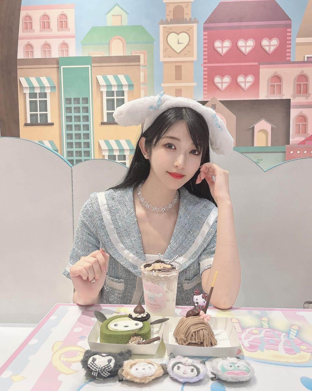 れみぱんのインスタグラム：「シナモロールカフェ☕️🩵」