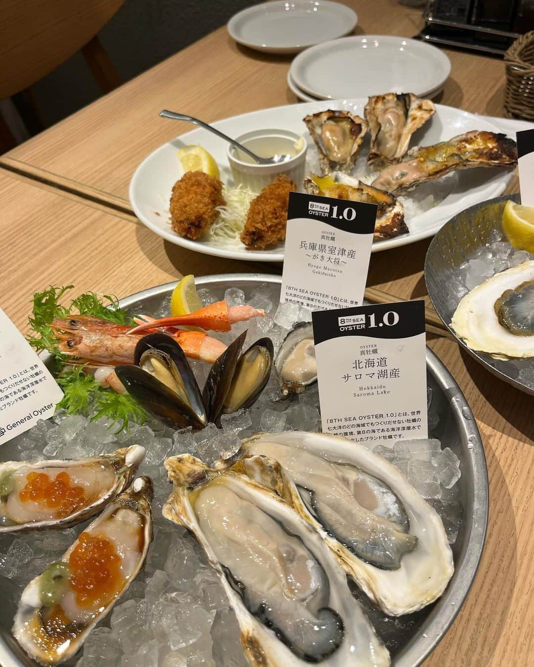 ひなちちのインスタグラム：「oyster plate 🦪✨  #牡蠣 #oysterplates #ラゾーナ川崎 #AI加工#l4l #l4f#fff#ffff #fyp#instagram #instalike #03 ##hinachichi09#923#飲みべ高い人集合#飲みべ高い人繋がりたい#_cookhina_ #いいね返し」