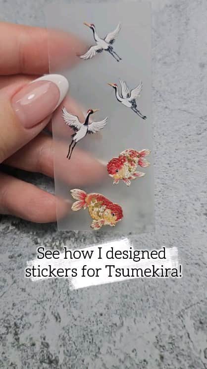 Yingのインスタグラム：「My first collaboration design sticker for @tsumekira ❤️❤️  ES-YIN-001 Oriental Art will be launching 1 Nov on www.nailwonderland.com   I hope you will find this useful for the upcoming CNY peak period!」