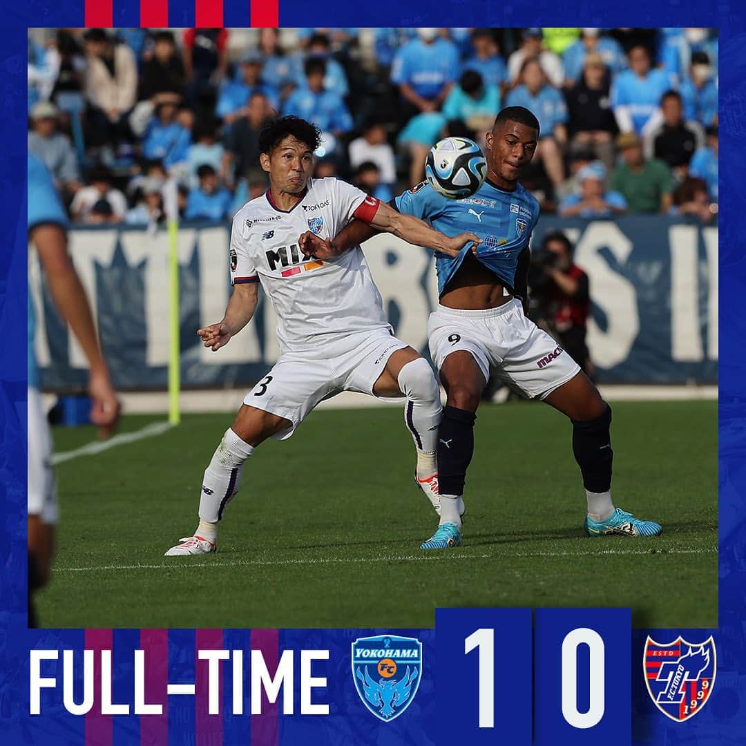 FC東京オフィシャルグッズのインスタグラム：「🔵🔴 𝙁𝙐𝙇𝙇 𝙏𝙄𝙈𝙀 #TokyoYokohamaFC  2023明治安田生命J1リーグ第30節 #横浜FC 1-0 #FC東京  得点を奪うことができず敗戦。  再開初戦のアウェイゲーム、それぞれの場所から大きなサポートをありがとうございました。 @fctokyoofficial  #FC東京 #fctokyo #tokyo」