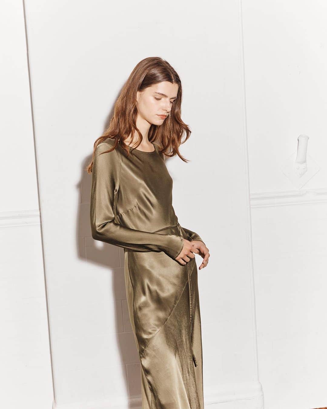 ゴーストのインスタグラム：「For an elegant, everyday feel discover our Victoria satin midi dress.」