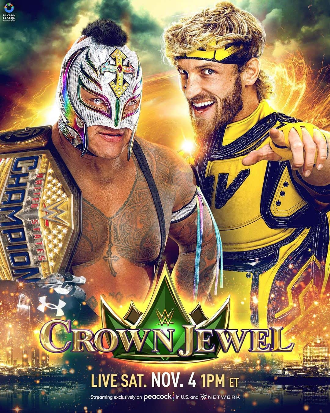 ローガン・ポールのインスタグラム：「@619iamlucha will defend his #USTitle against @loganpaul at #WWECrownJewel in Riyadh, Saudia Arabia!」