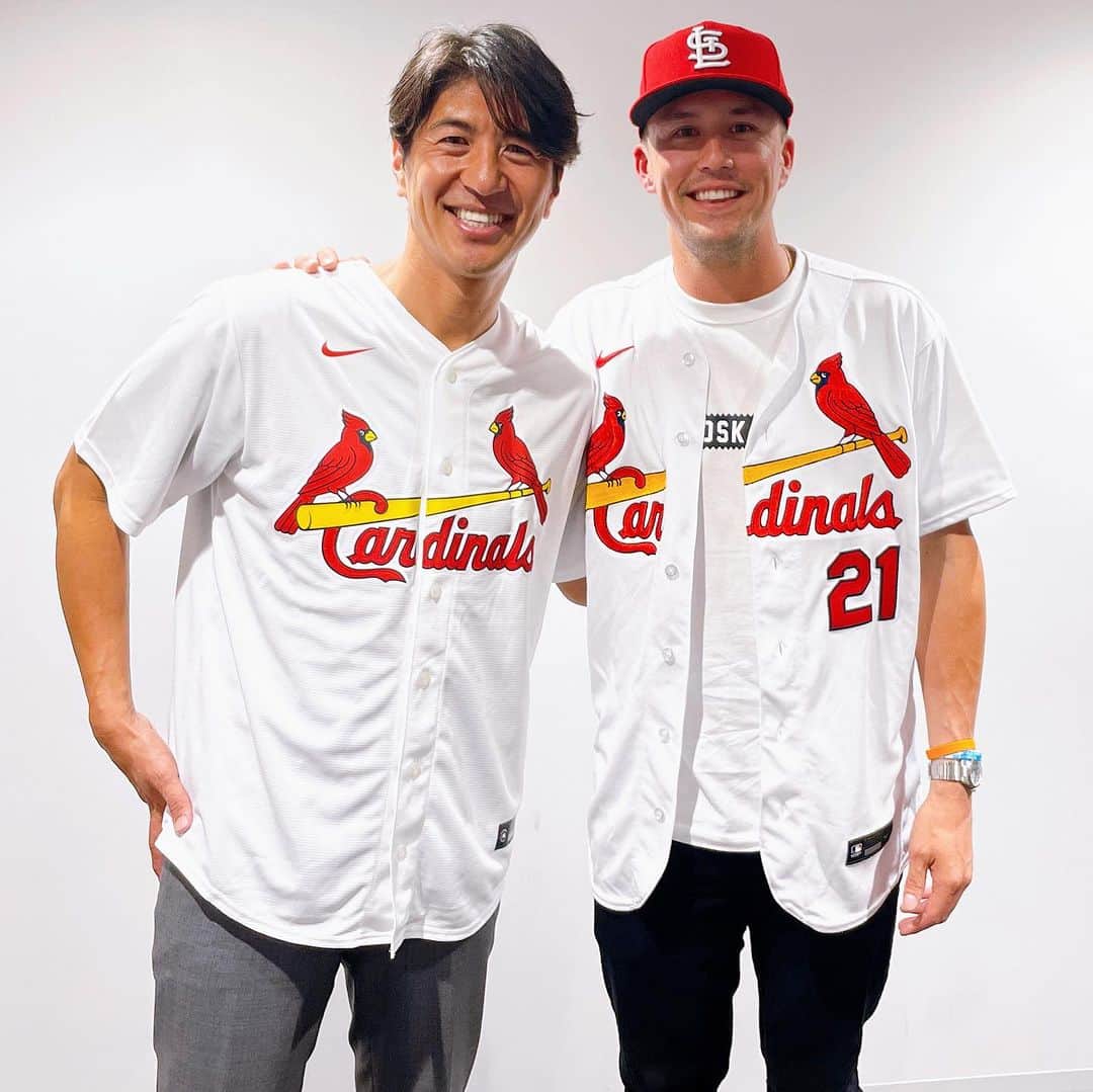 田中大貴のインスタグラム：「達治さんが日本に来てくれましたよ🎙️ #ラーズヌートバー  #マッキーも来てくれました #ペッパーミル #MLBイベント」