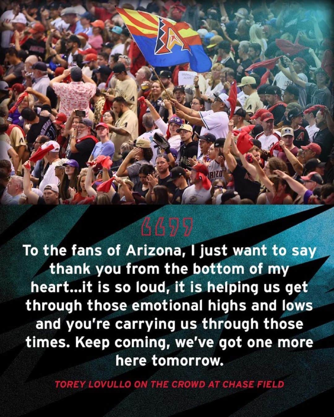 アリゾナ・ダイヤモンドバックスのインスタグラム：「ARIZONA STAND UP. 🙌」