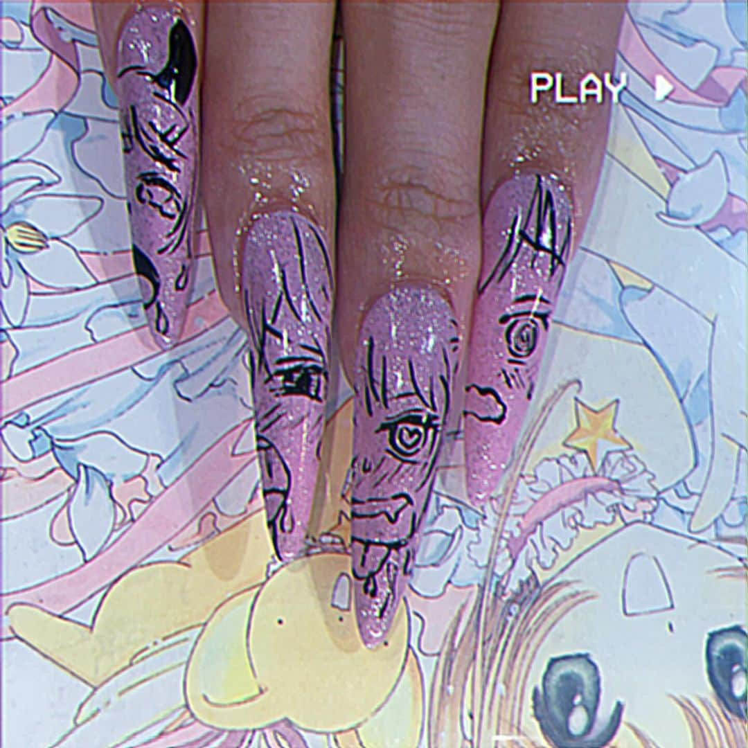 冬野あゐくのインスタグラム：「ahegao//💗 #newnail」