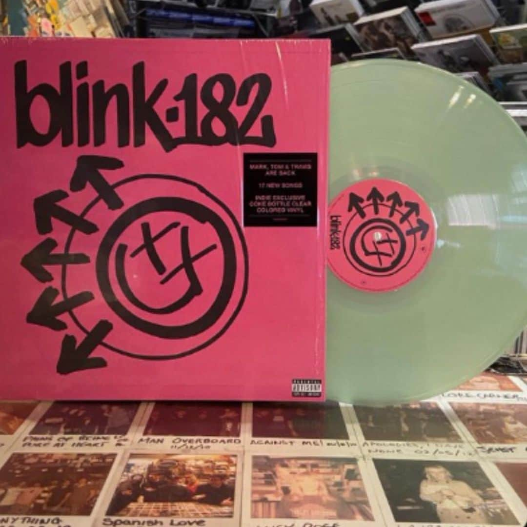 blink-182さんのインスタグラム写真 - (blink-182Instagram)「Support your local record store! Grab the indie retail exclusive limited edition coke bottle clear vinyl of ONE MORE TIME… while you can. Tag your favorite record store in the comments!」10月22日 2時29分 - blink182