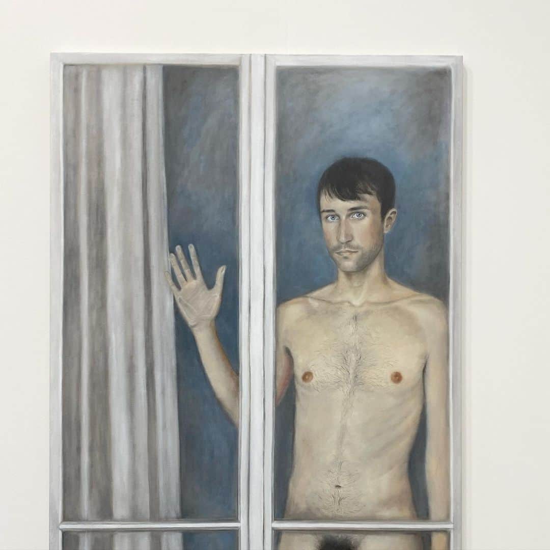 オリヴィエ・ザームのインスタグラム：「@cedricrivrain my long time friend’s painting @fitzpatrick_gallery at Paris+ (I miss the old FIAC by the way). Sorry Cedric for the censorship of your work, I’m not sure if we can show painted dick on instagram. I’m not sure of anything anyway these days!」