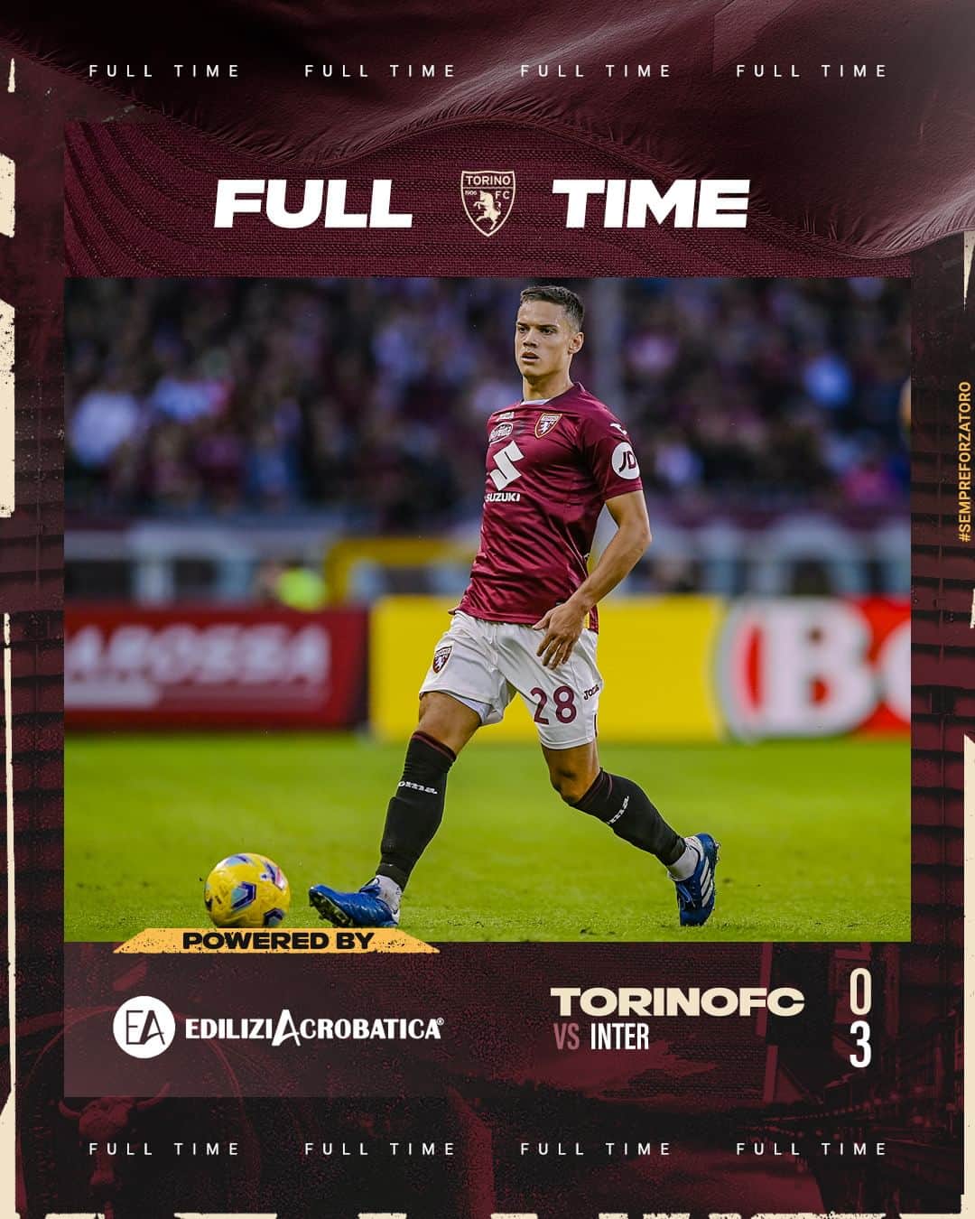 のインスタグラム：「Fine partita ⏱️  #SFT | #TorinoInter」