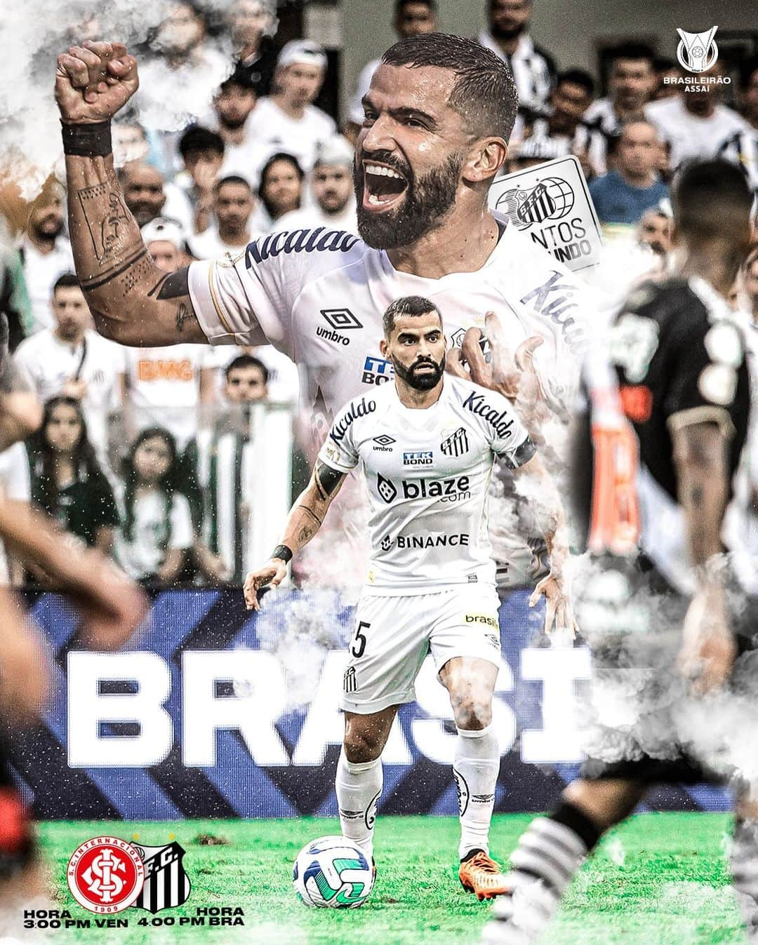 トマス・リンコンのインスタグラム：「Amanhã mais um jogo importante do @brasileirao   @santosfc ⚪️⚫️ 💪🏼」