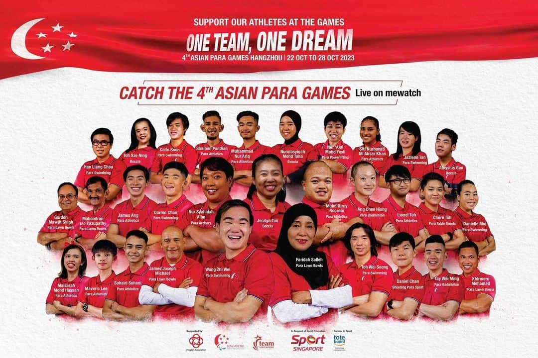 リー・シェンロンのインスタグラム：「All the best to our @teamsingapore athletes competing in the 4th Asian Para Games (APG) in Hangzhou!   Like the 19th Asian Games earlier, @ag2022official was postponed because of the pandemic. This year, 31 of our athletes will be competing across 9 para sports – including 16 who will be making their APG debut.   Here’s wishing all our athletes the best of luck – your determination, strength and grit never fail to inspire us all. Give it your all and make us proud. We are with you all the way! 🇸🇬– LHL  (@sport_singapore Photo)  #OneTeamSG #OneTeamOneDream @sgparalympics @sdsc」