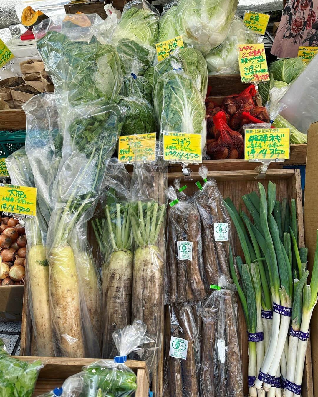 近藤しづかさんのインスタグラム写真 - (近藤しづかInstagram)「ファーマーズマーケットへ 行ってきました🥕🥦🍅🍆  お天気も良くて 気持ちいい〜〜  買ったもの🧺 ◎大根の葉 ◎サラダmix ◎葉付にんじん ◎ピーマン ◎なし ◎柿 ＊全て有機、無農薬  #ごちそうさまチャレンジで飢餓をなくそう   #捨てる部分に栄養たっぷり  #家庭内食品ロスを減らそう  #有機野菜 #無農薬野菜  #farmersmarketunu」10月21日 20時03分 - shizuka_kondo