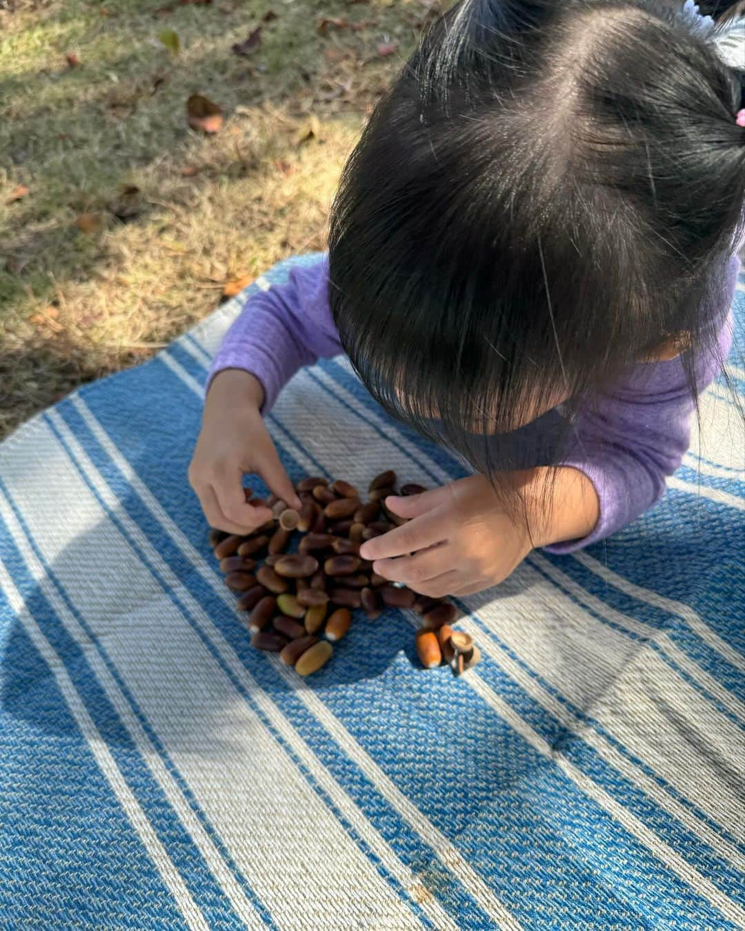 蒼乃夕妃さんのインスタグラム写真 - (蒼乃夕妃Instagram)「公園でピクニック🧺🛝  久々の家族OFF日✨ 最近お天気が良いから、レジャーシート持って公園でピクニックしました😊 パパと一緒に走り回ってとっても嬉しそうなキウイ氏🥝😊 2人で何やらコソコソしてると思ったら、めっちゃどんぐり拾ってきた😂 拾ってきたどんぐり達。 全部お尻のぽっけに入れてだけど、走る度にポロポロ落ちてて家に着く頃には空っぽになってました😂  持って帰らなくて母はホッとしたけどね😅 だって、虫湧くじゃん…🐛🐜💦」10月21日 20時35分 - yukiaono_official