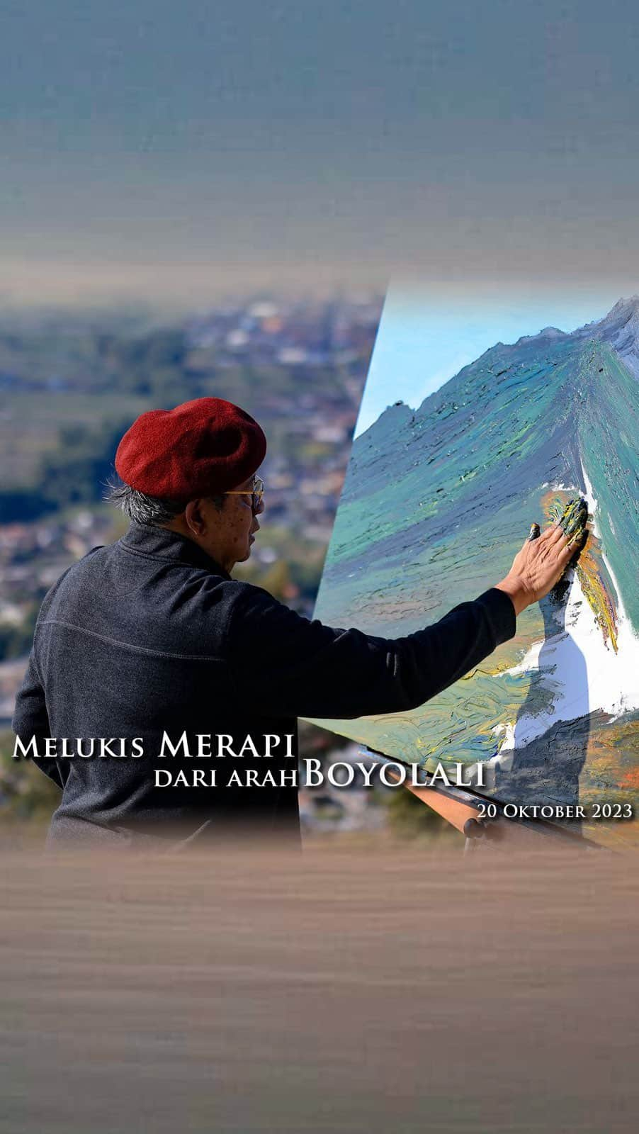 アニ・ユドヨノのインスタグラム：「Melukis Merapi dari arah Boyolali」