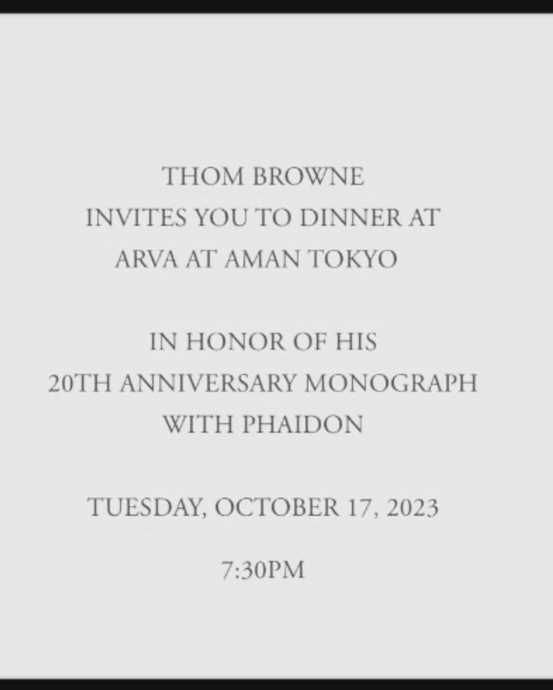 祐真朋樹さんのインスタグラム写真 - (祐真朋樹Instagram)「トムブラウン氏を囲んでディナー。AMAN TOKYOにて。楽しい夜でした。  @thombrowne @aman_tokyo  @akimoto_kozue」10月21日 22時21分 - stsukezane