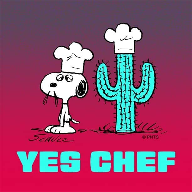 スヌーピーのインスタグラム：「The chef is in!」