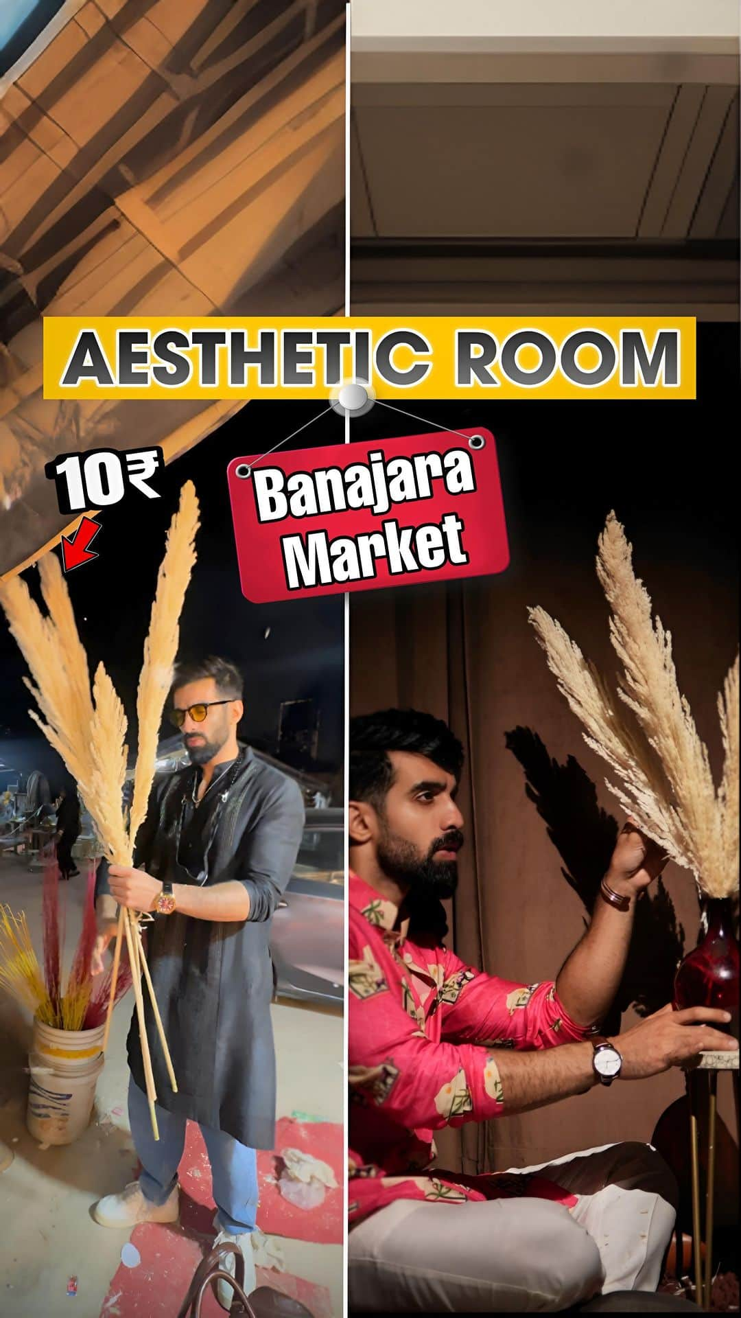 Karron S Dhinggraのインスタグラム：「Aesthetic Room *Banjara Market📍*  • Save & Share This Video So That You Can Also Give A Budget Makeoever To Your Space🔁🏠 . . . #TheFormalEdit #Interior」