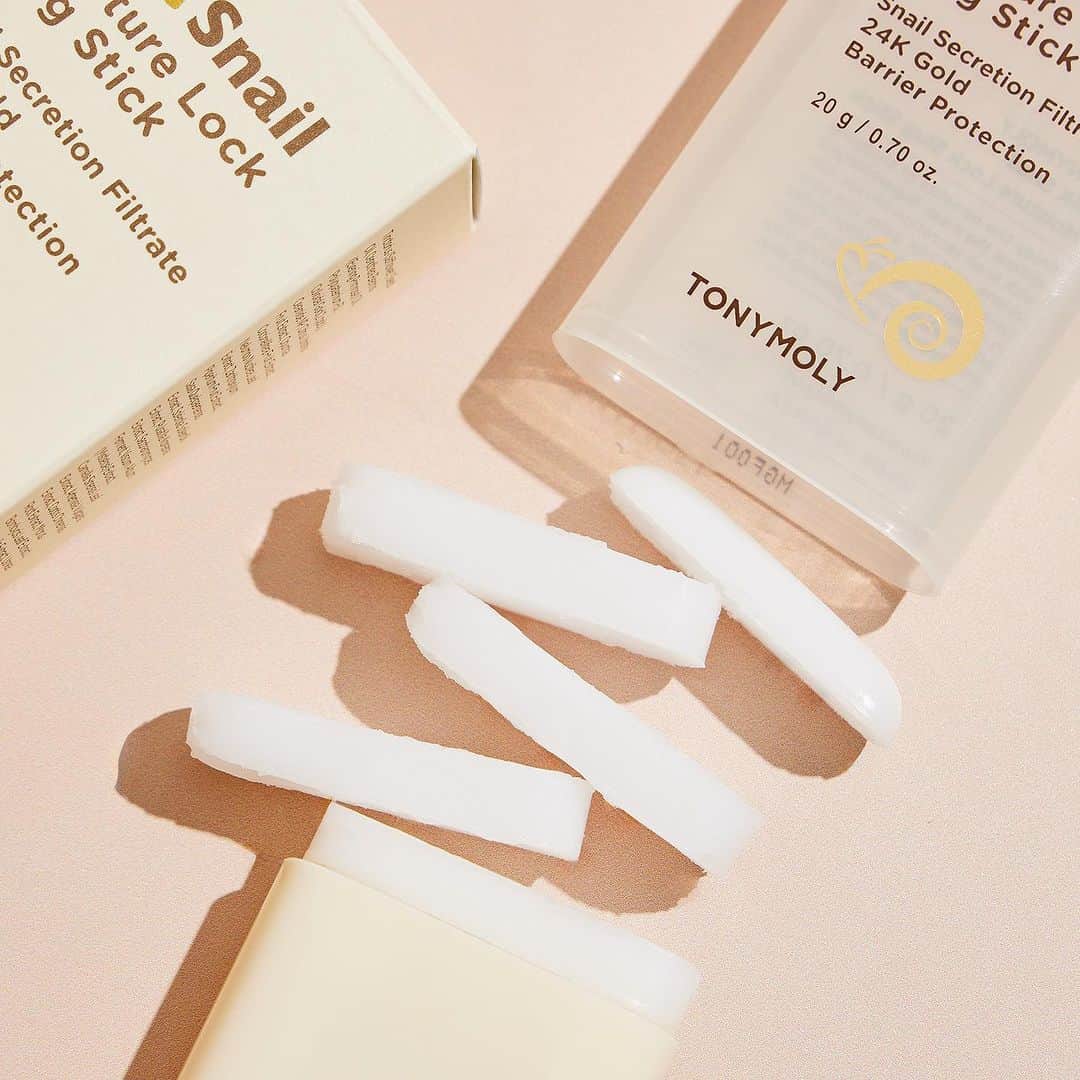 TONYMOLY USA Officialのインスタグラム：「✨What is slugging?✨ Slugging is a popular skincare technique that is often used at the end of your routine that keeps the skin hydrated by forming a protective barrier on the surface of your skin.   ✨Why slug?✨ Named after the trail left by snails and slugs, slugging keeps the hydration in and the irritants out! By ending the skincare routine with a protective barrier, it protects the skin from outside irritants while your skin is drinking up the hydration from previous skincare steps!   As the weather gets colder and our skin drier, try out slugging in a ness free way with our 24k Snail Moisture Lock Slug Stick 🐌✨🫶💕 #xoxoTM #TONYMOLYnMe #24ksnailmagic #Ultabeauty」