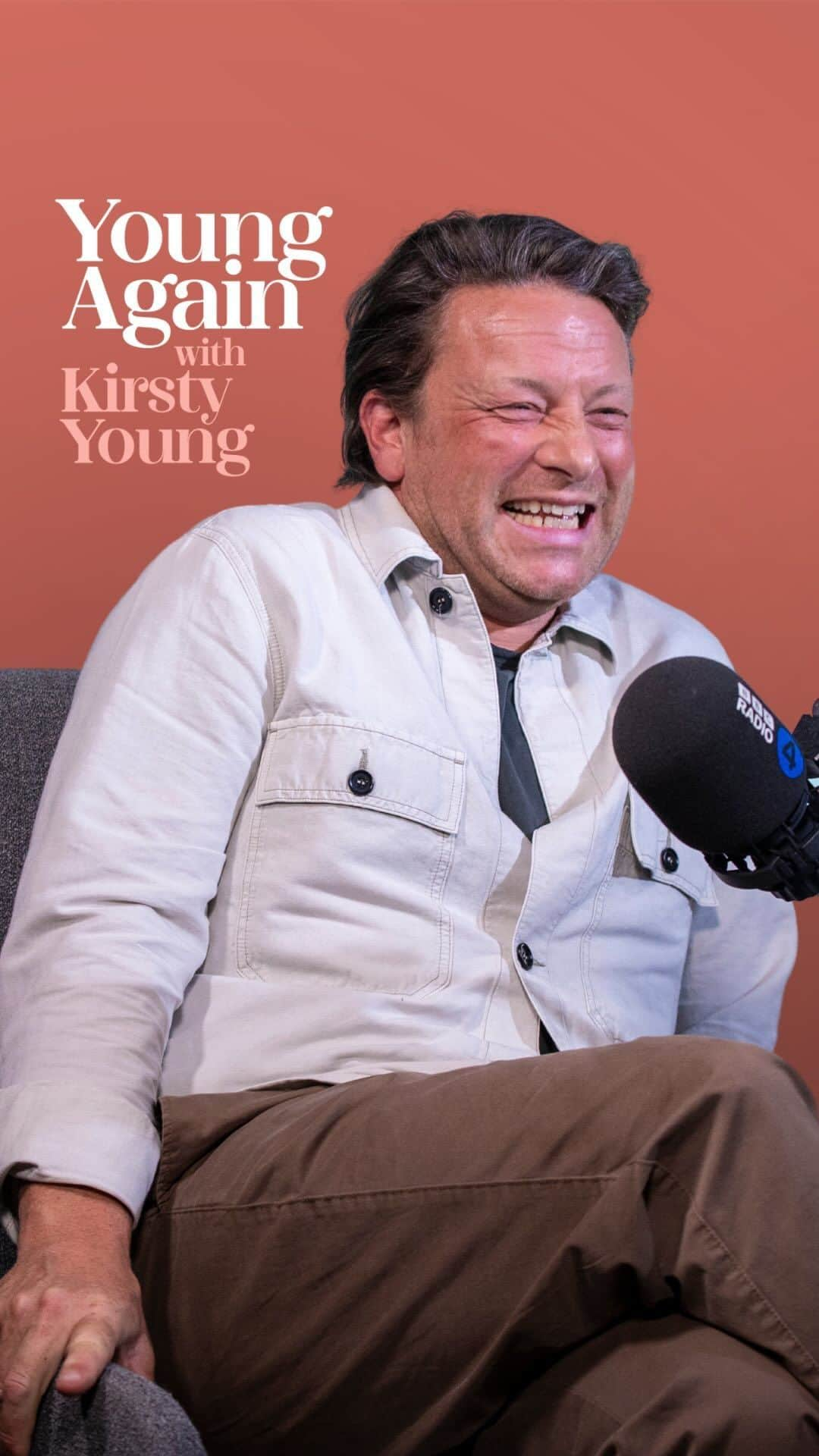 ジェイミー・オリヴァーのインスタグラム：「“People die in bed! Up you get” 🤣  In the latest episode of Young Again, Kirsty Young talks to @jamieoliver about his youth and what he would tell his younger self if he knew what he does now.  Young Again with Kirsty Young | Listen first on BBC Sounds」