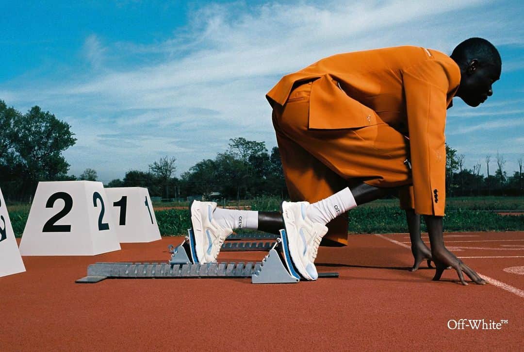 OFF-WHITE C/O VIRGIL ABLOHのインスタグラム：「“KICK OFF” sneakers   ~ now available online at off---white.com and at Off-White™ boutiques worldwide   photography c/o @eric.persona  styling c/o @marinegabaut」