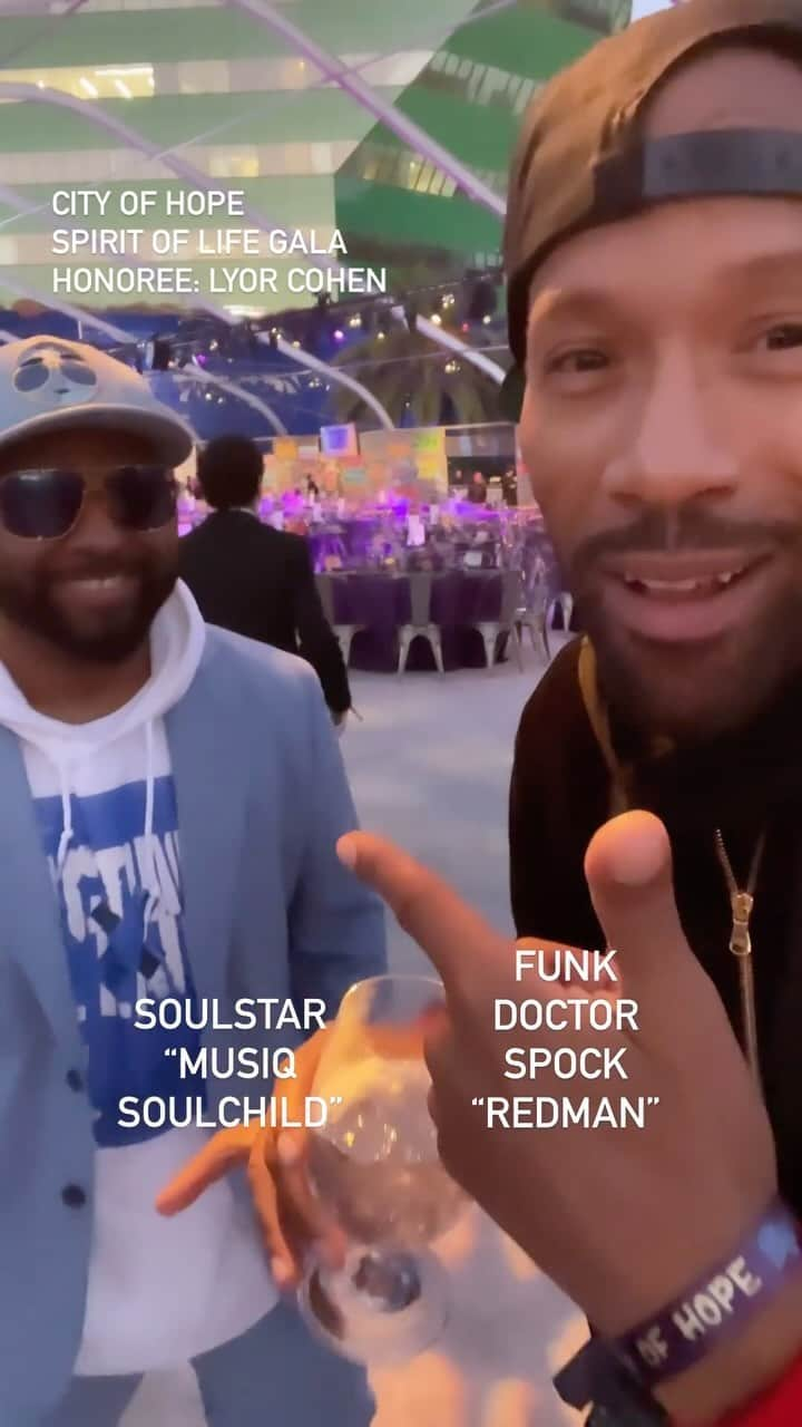 ミュージック・ソウルチャイルドのインスタグラム：「@REDMANGILLA X @MUSIQSOULCHILD  @CITYOFHOPE “SPIRIT OF LIFE GALA” HONOREE: LYOR COHEN」