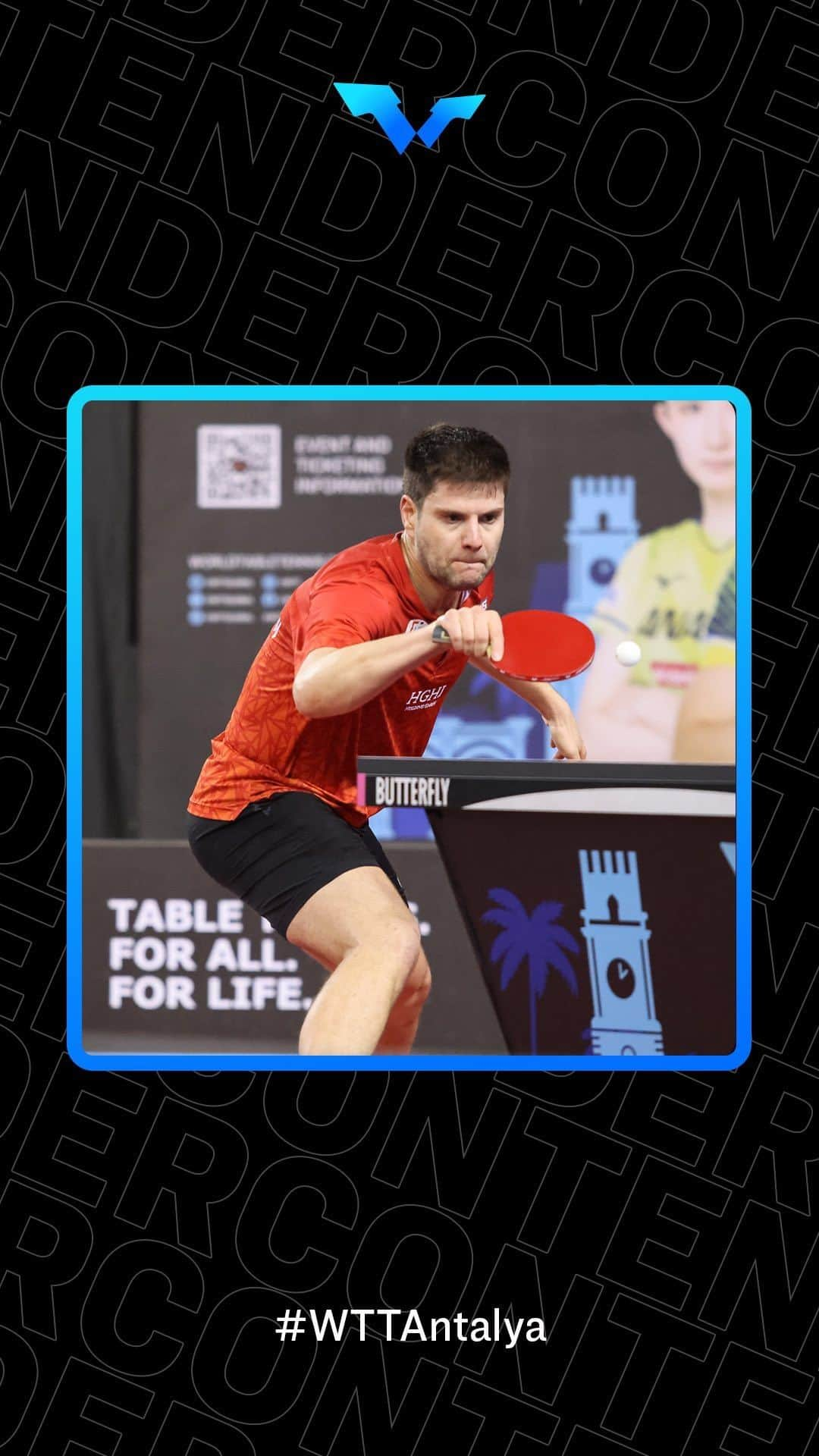 ドミトリ・オフチャロフのインスタグラム：「Dima Ovtcharov at his brilliant best 🫡  The No.2 seed advances to the Final after battling past Shunsuke Togami 💥  #WTTAntalya #WTTContender #PingPong #TableTennis」