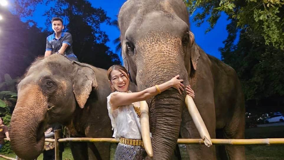 桜 稲垣早希さんのインスタグラム写真 - (桜 稲垣早希Instagram)「昨日はHISコムローイフェスティバルで住みます芸人MCで参加して来ました😊  ラプンツェルの名シーンのモデルとなったコムローイはスカイランタンを一斉に上空へ上げてお祈りするというとても幻想的で美しいお祭りです。  とても人気なイベントで有難いことにチケット完売でたくさんのお客さん達と楽しい時間を過ごせました☺️ありがとうございます！  コムローイを上げる前に広場でゾウさんと遊んだり、ムエタイ体験をしたり、タイの昔遊びをしたり、タイのお菓子やわた飴などの露店で楽しんでもらった後  タイ料理ブッフェを楽しみながらステージではタイの伝統的な舞踊を観たり我々のクイズコーナーなど盛りだくさんなイベントを経て、  最後にみんなでコムローイをあげるという楽しい事だらけの神イベントです😆✨✨  お子さんもたくさん来てくれてて、 多分大きくなっても記憶に残る素敵な体験だろうなぁと嬉しくなりました☺️  私もトニーにコムローイ体験をさせてあげたいです。  一泊2日のお仕事でしたが、仕事というよりは仲良しグループで旅行に来た感覚でした😆  タイランド吉本は芸人さんも社員さんもみんな仲良くてすごく良い空気なのが嬉しいです😊  次回も楽しみです🎵  #桜稲垣早希 #りおなり #タイ移住 #3歳男の子育児 #海外子育て #タイ #バンコク #りおなり夫婦のビログ旅 #あっぱれコイズミ #Tの極み #HISコムローイフェスティバル  #タイのお祭り #コムローイ」10月22日 11時40分 - sakura_inagaki_saki