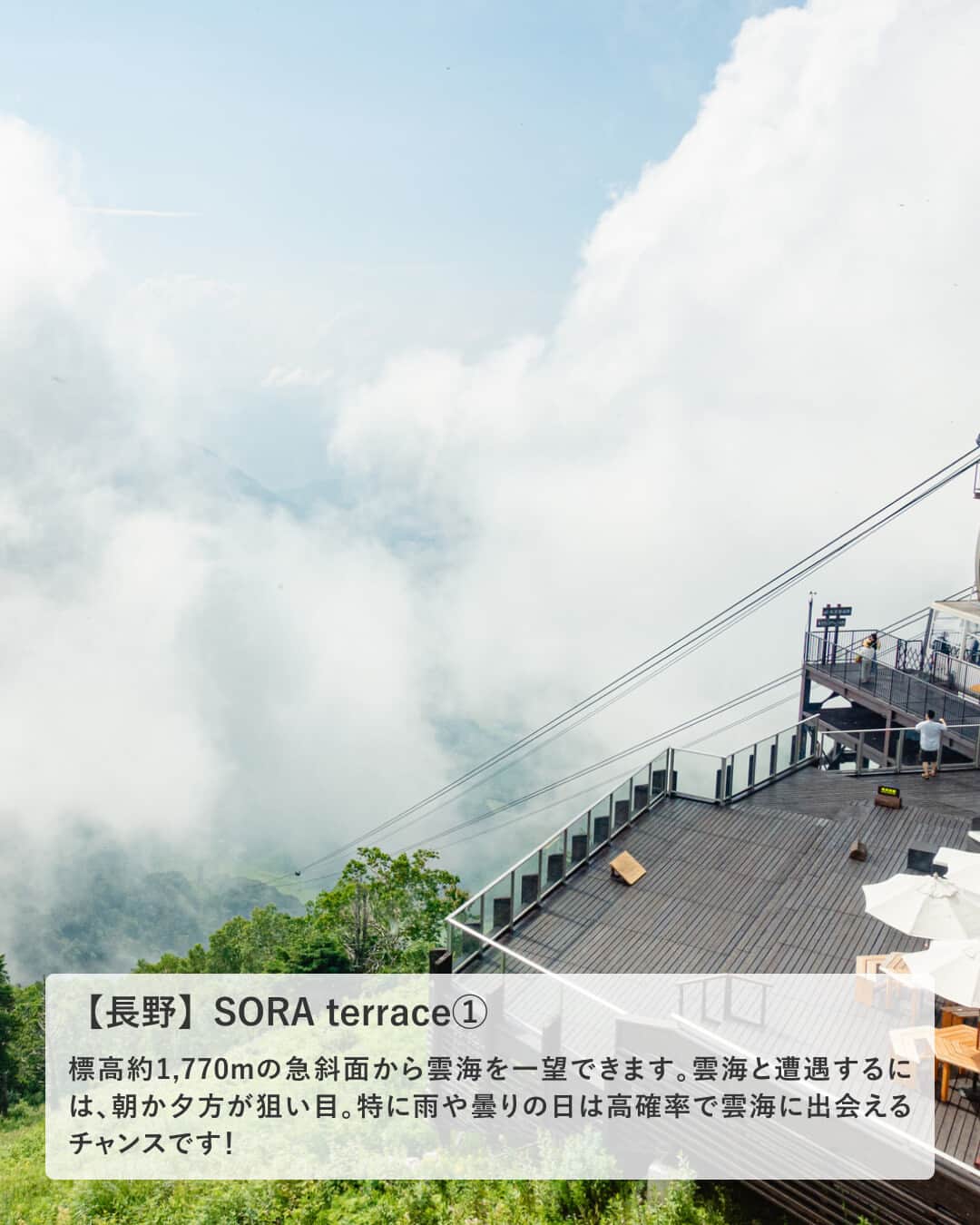 楽天トラベル さんのインスタグラム写真 - (楽天トラベル Instagram)「投稿を保存して見返してね😊 毎日おすすめの観光スポットやホテルを紹介している 楽天トラベル💚 👉@rakutentravel  ーーーーーーーーーーーーー  一度はいってみたい！ 全国の絶景テラスを紹介します☁ 雲海から富士山も一望できるテラスまで❕ 壮大な景色にリフレッシュできること間違いなしです😋  ーーーーーーーーーーーーー  1　【山梨】#FUJIYAMAツインテラス 2　【山梨】#清里テラス 3　【長野】#白馬岩岳マウンテンリゾート 4　【長野】#SORAterrace  ーーーーーーーーーーーーー  #rakutentravel をつけて投稿してくだされば、 あなたの撮った写真が楽天トラベルアカウントに掲載されるかも👀  旅の計画に夢中になれるインスタマガジン👜 楽天トラベルをフォローして理想の旅をみつけてね🛫@rakutentravel  いってみたいと思った人は気軽にコメント欄にスタンプ送ってね💕  ーーーーーーーーーーーーー」10月22日 18時00分 - rakutentravel