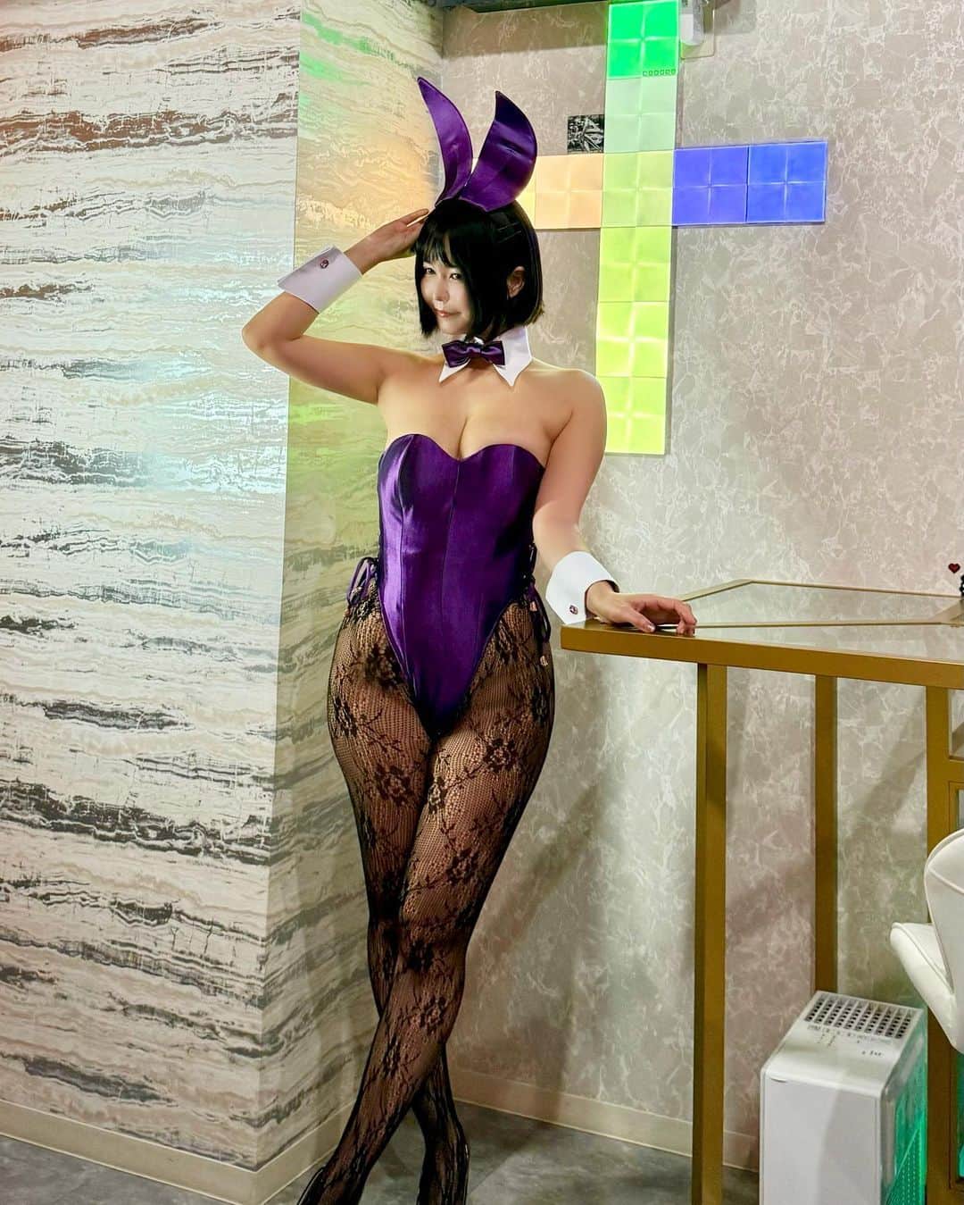 九条ねぎ あぴるのインスタグラム：「🐰💜💜💜  @sweetdreamstokyo さんでのイベントオフショットです💖 衣装はモデルをさせていただいている　@tokyobunnygirl さんです🐰  #bunnygirl #japanesegirl #バニーガール #model」