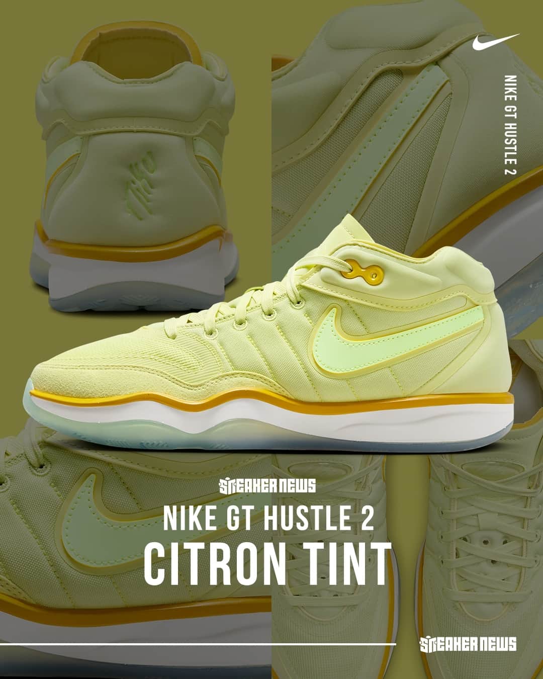 Sneaker Newsさんのインスタグラム写真 - (Sneaker NewsInstagram)「Is this the best Zoom G.T. Hustle 2 colorway yet? Tap the link in our bio for a look at the "Citron Tint"...」10月22日 13時00分 - sneakernews