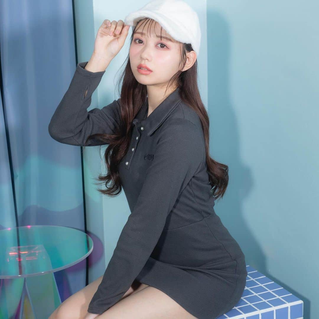 evelynのインスタグラム：「winter collection🐰♥︎ Coming Soon Item ㅤㅤㅤㅤㅤㅤㅤㅤㅤㅤㅤㅤㅤ AKB48 大盛真歩さんが着るevelyn冬コレクション♥︎ ㅤㅤㅤㅤㅤㅤㅤㅤㅤㅤㅤㅤㅤㅤㅤㅤㅤㅤㅤㅤㅤㅤㅤㅤㅤㅤ \ 10月下旬入荷予定 / #長袖リブポロOP ¥8,900 ㅤㅤㅤㅤㅤㅤㅤㅤㅤㅤㅤㅤㅤ #evelyn #エブリン」