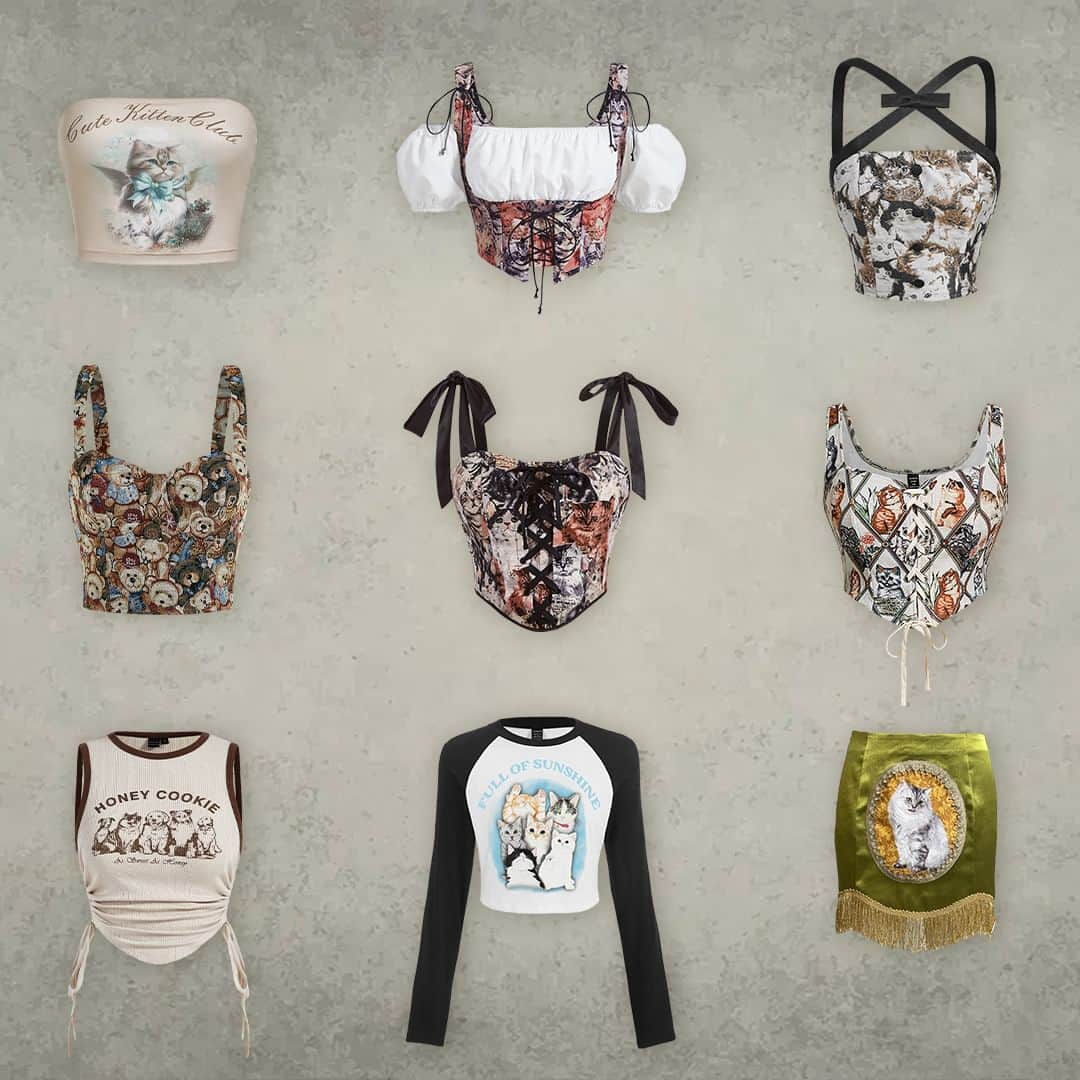 SHEINのインスタグラム：「These PURRfect styles are the cat's meow 🐈‍⬛✨💗 Which top are you giving a forever home? 😻👇  #SHEINCollections #ForTrendLovers」