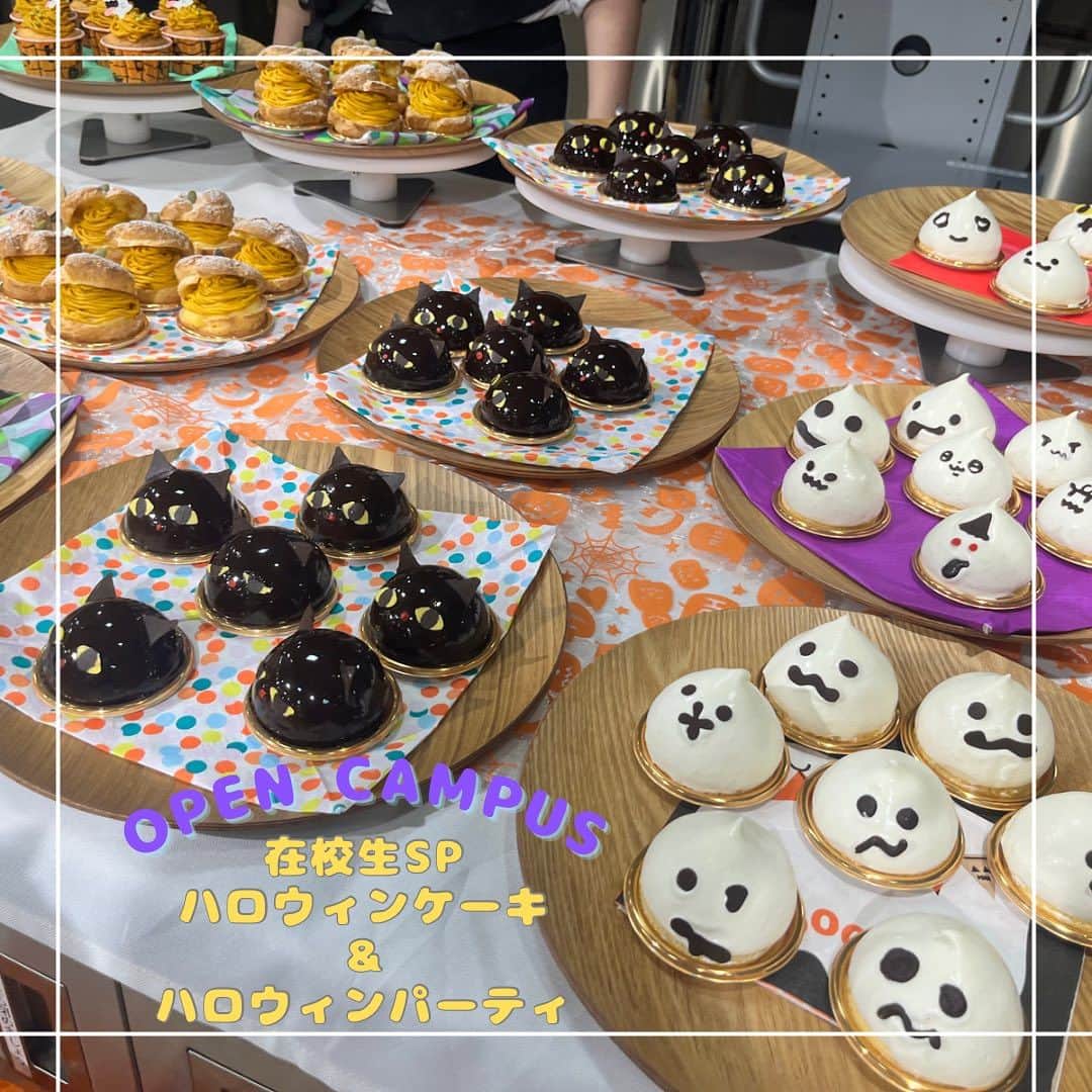赤堀製菓専門学校のインスタグラム：「在校生SP❕ハロウィンケーキ＆ハロウィンパーティー👻🎃  月に1度のSPオープンキャンパス！ 本日は学生スタッフが運営を行いました！  豪華なハロウィンケーキを作り、 学生スタッフが作ったオリジナルスイーツ・オリジナルドリンクを試食でき、ゲームもするハロウィンパーティーをしました🫶🏻  学生スタッフも参加者もみなさん楽しそうにしていました🥰  #赤堀製菓専門学校 #パティシエ #パティシエ科 #パティシエ実践科 #専門学校 #進路 #お菓子作り  #専門学生 #製菓実習 #製菓専門学校 #専門学生の日常 #プロを目指す #製菓 #将来の夢 #パティシエの卵 #お菓子作り好きな人と繋がりたい #スイーツ好きな人と繋がりたい #楽しい学校 #製菓学生 #お菓子作り記録 #ケーキ屋さん #パティシエカメラ部  #スイーツ作り #ウェディングケーキ」