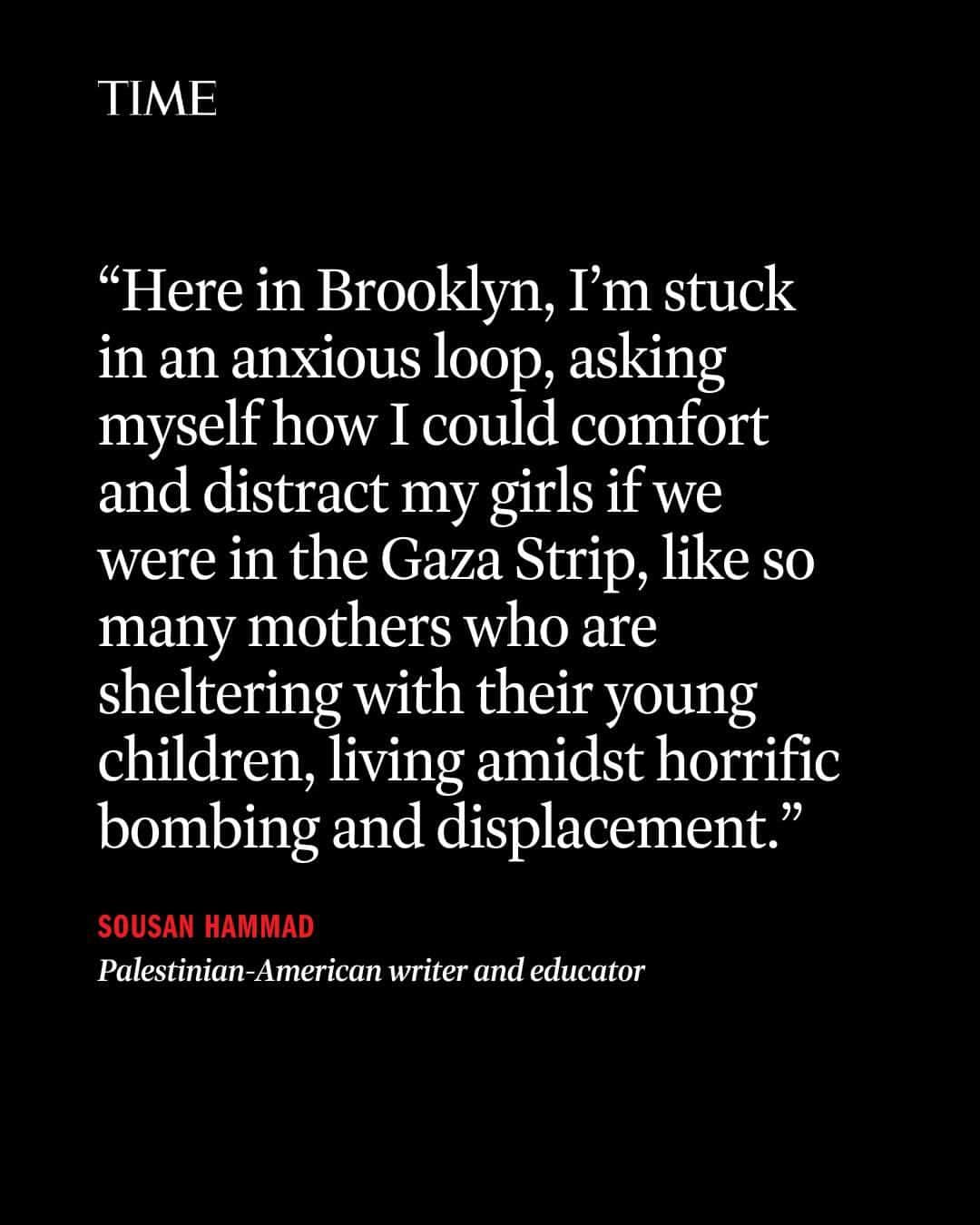 TIME Magazineのインスタグラム：「"As my 2½-year-old daughter colors  Halloween pumpkins, my cousin’s son in Gaza draws a self-portrait underneath a sky of metal, his little stick figure body standing below a rain of Israeli missiles," writes Sousan Hammad in an essay for TIME.  "My father, born in Gaza, was 9 years old during the Nakba, the Palestinian 'catastrophe' when Israel was created in 1948. He was a child survivor of war; were he still alive, he’d be witness to yet another war and more death. Already, we’ve lost over 40 members of my extended family, 17 of them on Oct. 13 while huddled into one apartment in Jabalya refugee camp in northern Gaza Strip. The youngest, a boy named Yamen, was only three weeks old. Yamen’s mother, an engineer, was breastfeeding him when the house was bombed by an Israeli warplane. 'We found Yamen on her chest suckling milk,' my cousin Ahmed told me, our conversation riddled with the sound of whistling airstrikes. Yamen’s father survived but stopped speaking."  At the link in bio, Hammad explores how it feels to be watching the tragedy in Gaza unfold from afar.」