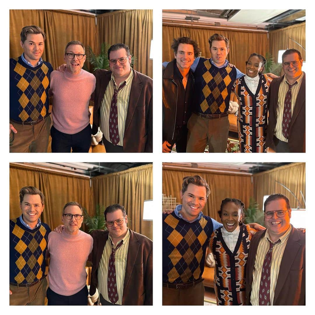 ジョシュ・ギャッドのインスタグラム：「What a day! Thank you @amberruffin and @realchristianslater for eating dreams with us on stage! And thank you @mattbomer for eating dreams with us from the audience. An honor to share this show with so many of my beloved colleagues and folks I’ve always admired. Love you guys! @gutenbergbway」