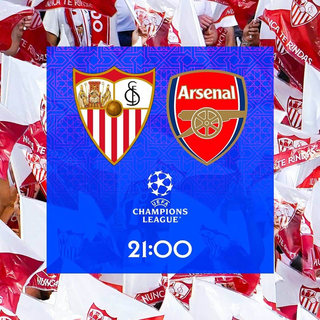 セビージャFCのインスタグラム：「🇪🇺 Hemos ganado 7️⃣ @europaleague, ahora queremos disfrutar de la @championsleague. Una noche de bandera, una noche de Liga de Campeones. ⚪️🔴  #WeareSevilla #NuncaTeRindas #ucl #championsleague #sevillafc #sevilla」