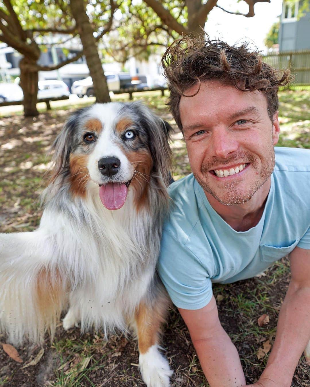 アラン・ディクソンのインスタグラム：「Roles reversed. 📸 @aussie.sedona  #animalselfie #dogselfie」