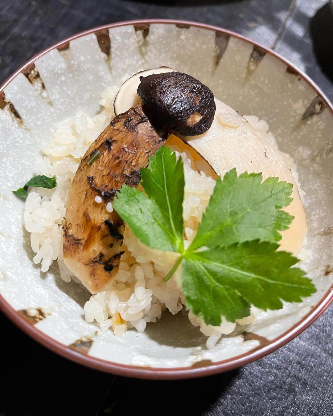 ダレノガレ明美のインスタグラム：「実家で土鍋松茸ご飯、松茸焼きを両親が 作ってくれました🤤 昼間はゆっくり実家の金木犀の木の下で読書して、 暖炉の薪割りして、 ワンちゃんとお散歩して夜は美味しいご飯を...☺️ 両親や姪っ子とたくさん笑って幸せすぎる時間でした☺️🌼」