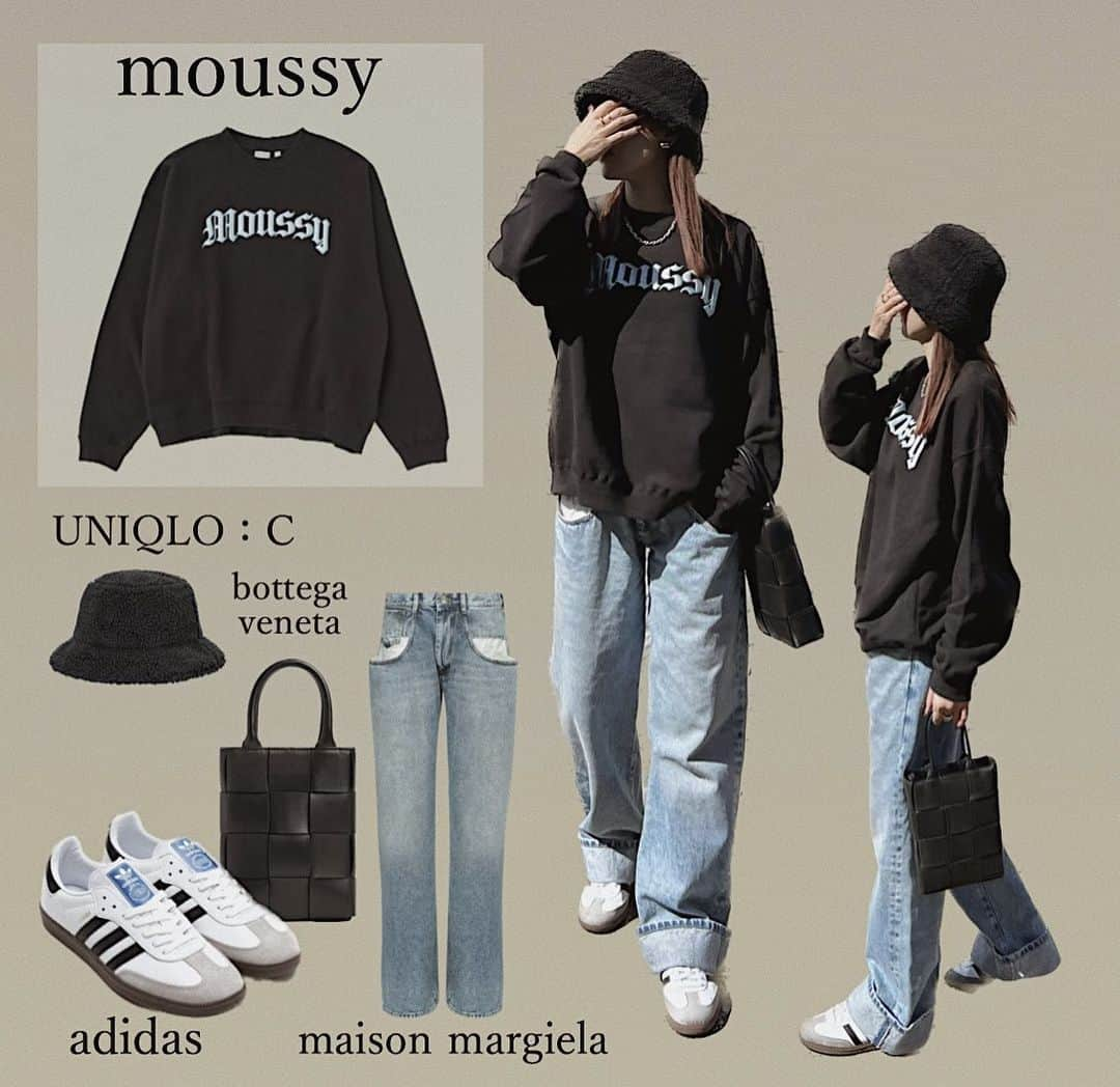 yc__mamさんのインスタグラム写真 - (yc__mamInstagram)「スウェットが丁度良い季節♡ @moussyofficial の "OLD ENGLISH MOUSSY PULLOVER"  ZOZOTOWNで 10月22日(日)より発売開始してる⸝⋆  このカラーはZOZO限定！ やっぱりスウェット好きだ💙  @moussysnap  #PR #MOUSSY_PR #MOUSSY #MOUSSYSNAP#マウジー#スウェットコーデ#デニムコーデ#ママコーデ#ラフコーデ#マルジェラ#アディダスサンバ#アディダスコーデ#ユニクロ購入品#UNIQLOコーデ#大人カジュアル#ままコーデ#秋冬コーデ」10月22日 20時26分 - yc__mam